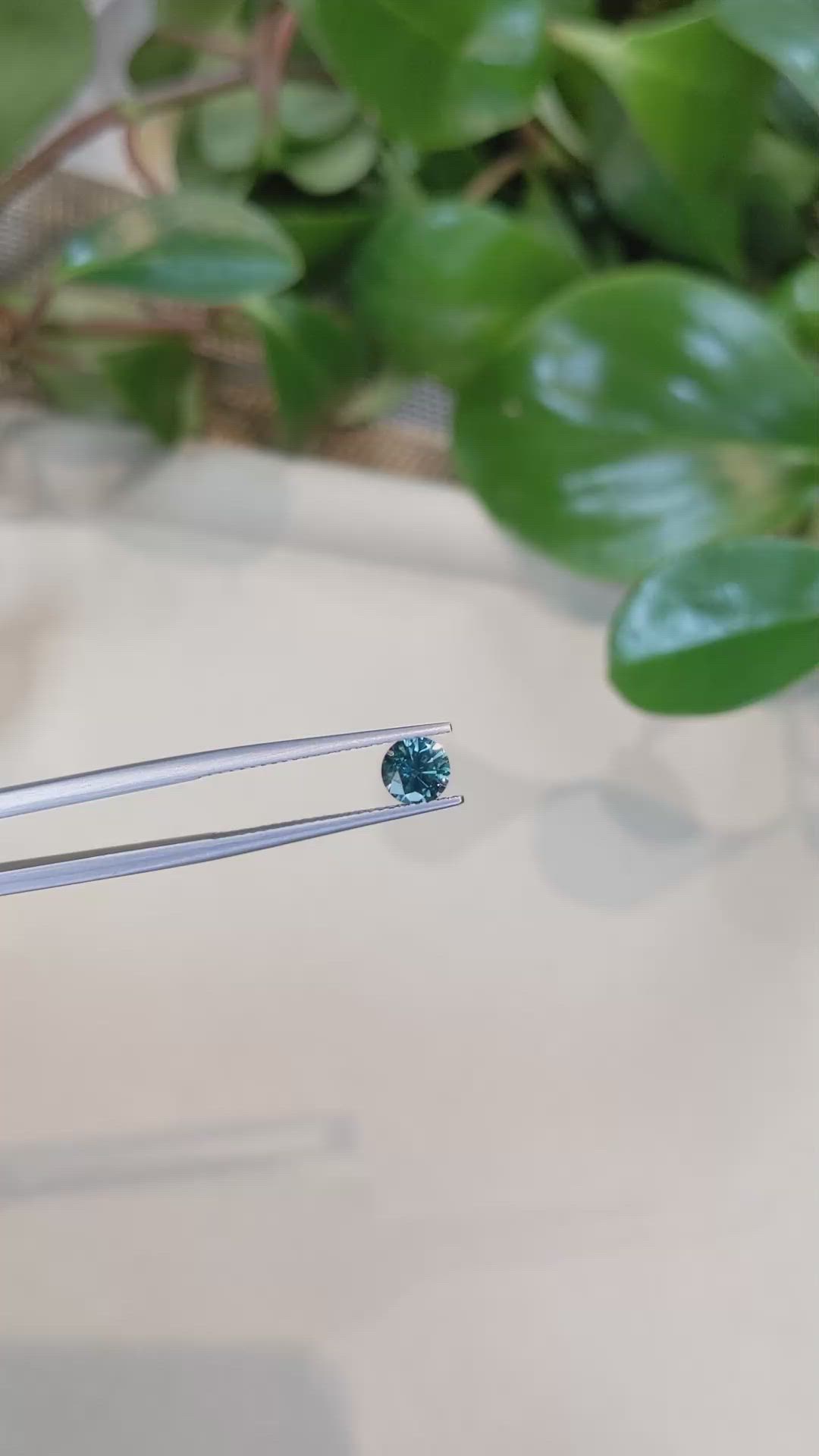 0.78 Ct. Greenish Blue Sapphire from Montana Size Video