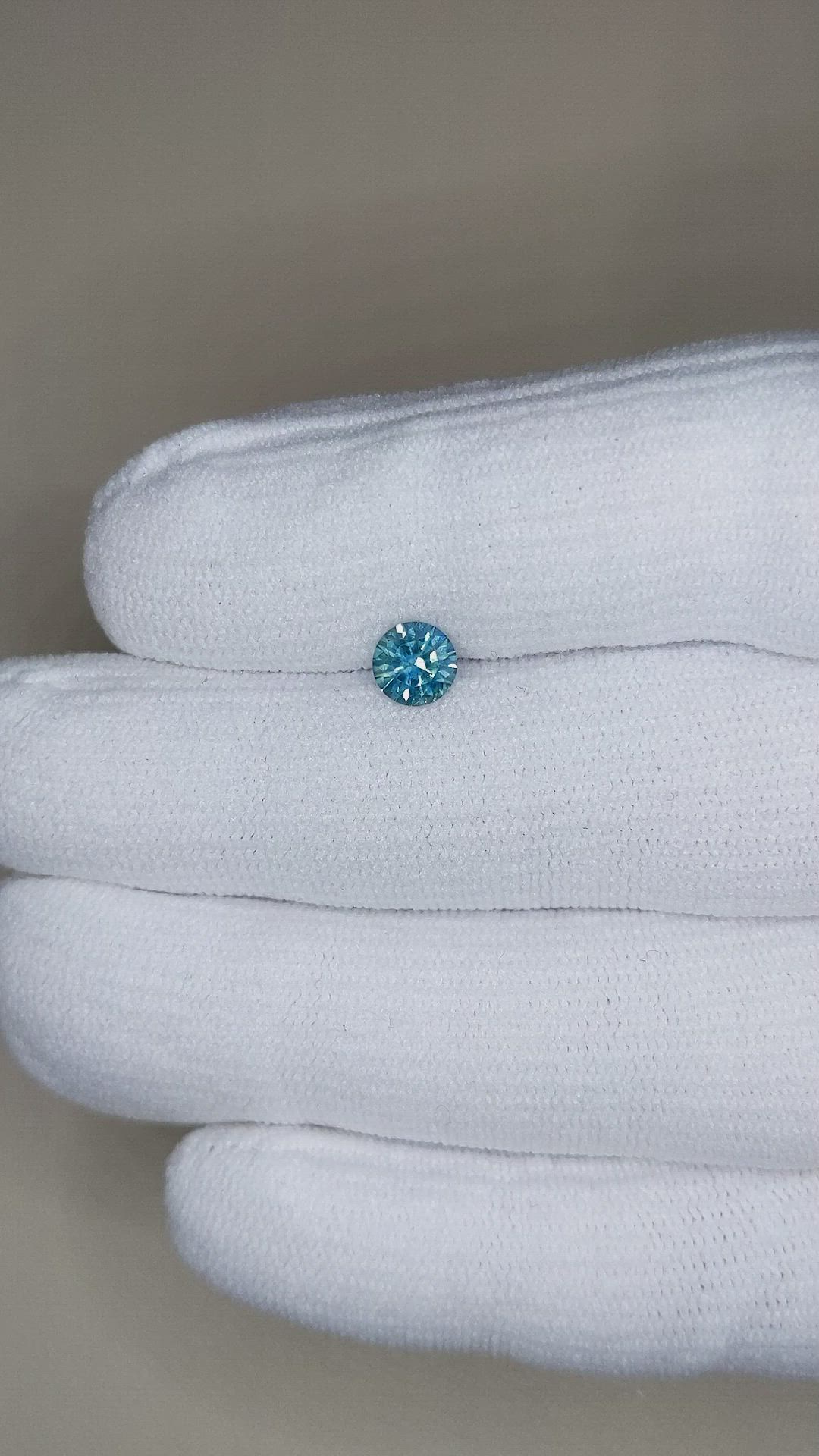 0.78 Ct. Greenish Blue Sapphire from Montana Size Video