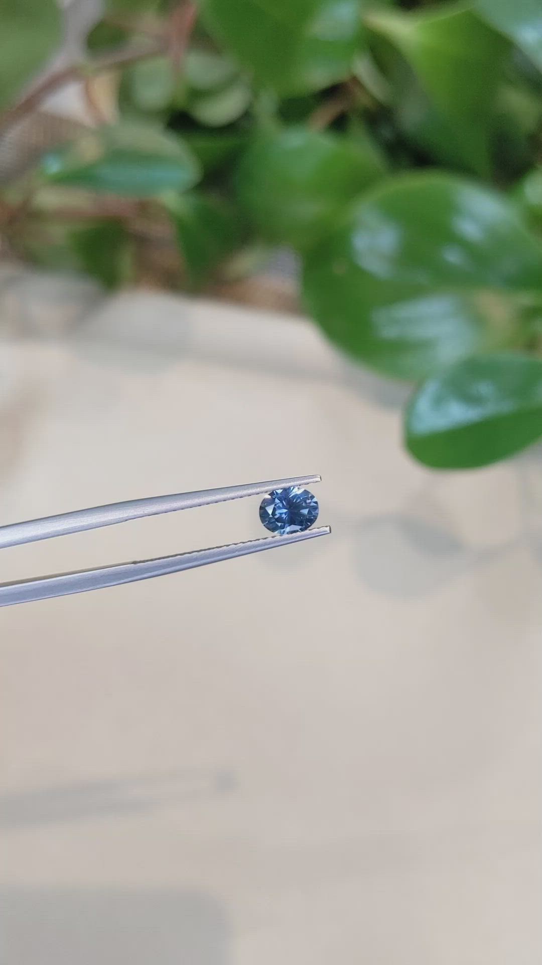0.91 Ct. Greenish Blue Sapphire from Montana Size Video