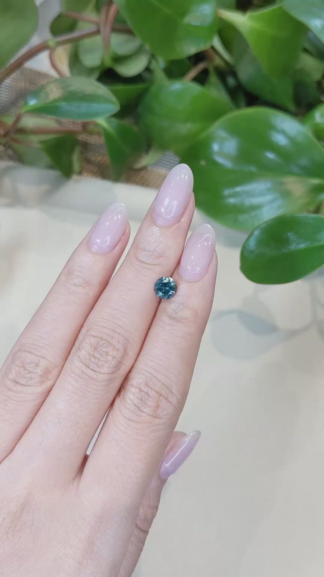 1.07 Ct. Bluish Green Sapphire from Montana Size Video