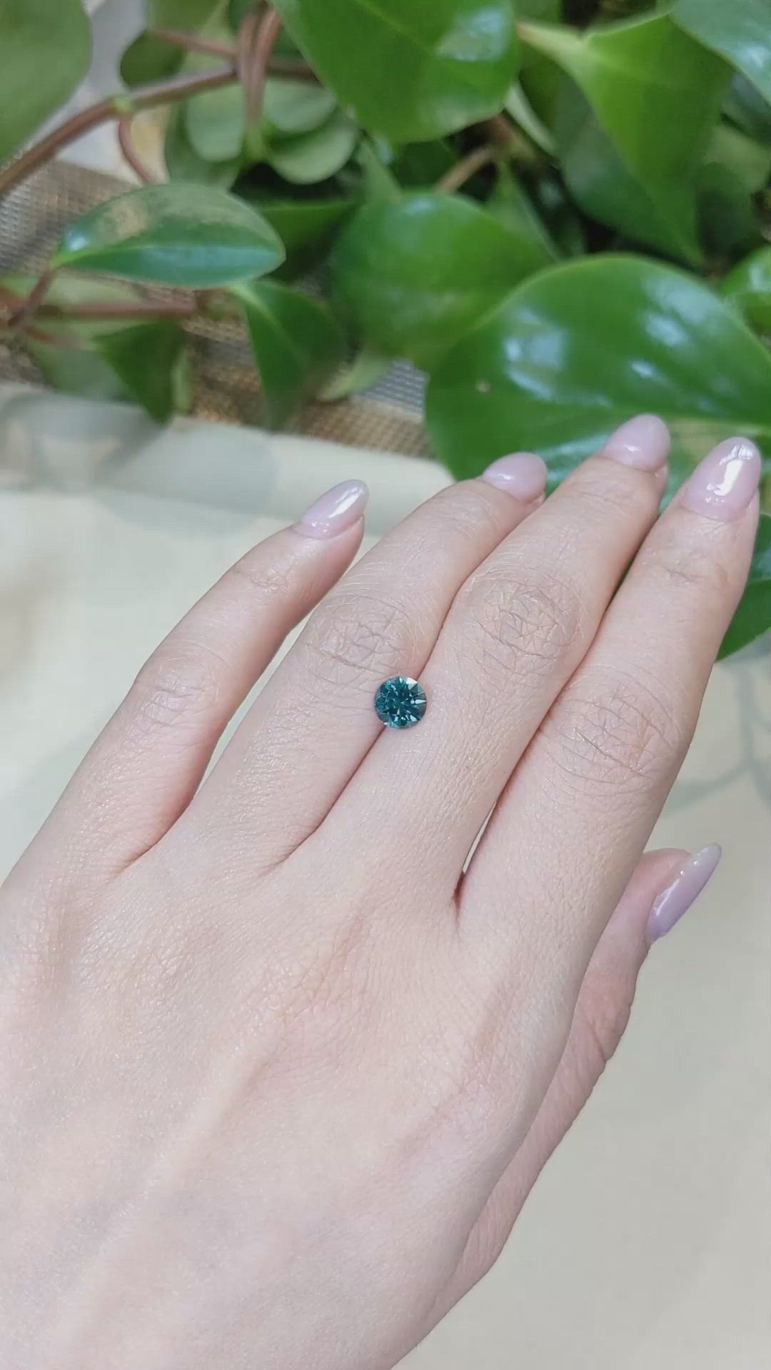 1.07 Ct. Bluish Green Sapphire from Montana Size Video