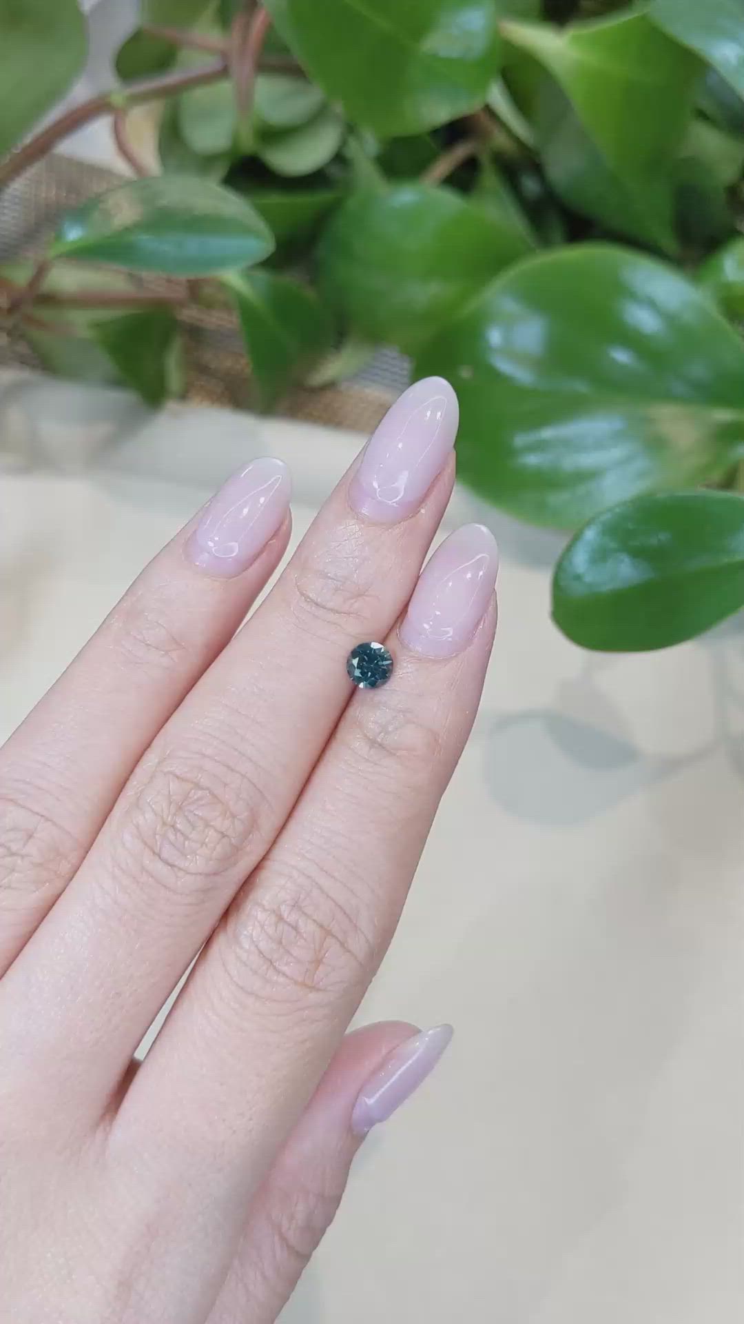 0.62 Ct. Bluish Green Sapphire from Montana Size Video