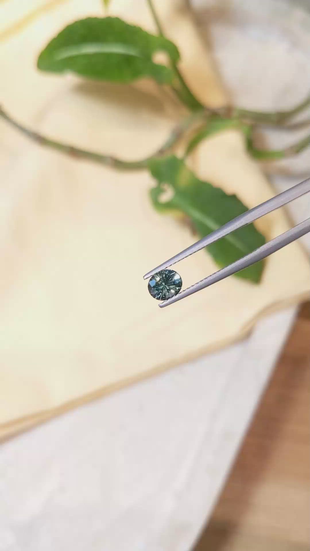 0.86 Ct. Bluish Green Sapphire from Montana Size Video