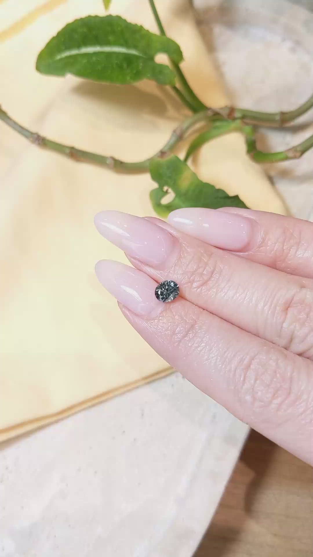 0.86 Ct. Bluish Green Sapphire from Montana Size Video