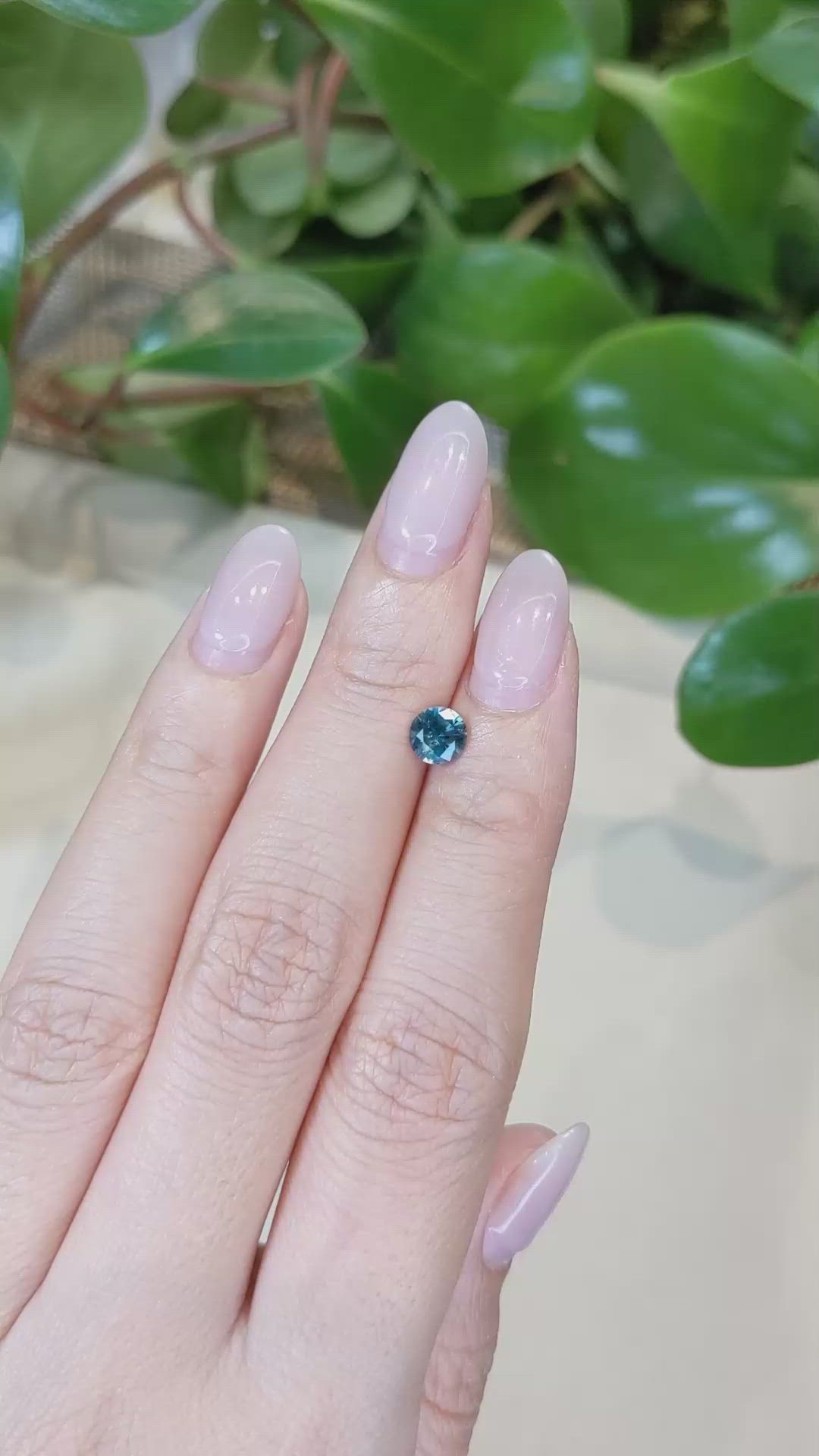 0.81 Ct. Greenish Blue Sapphire from Montana Size Video