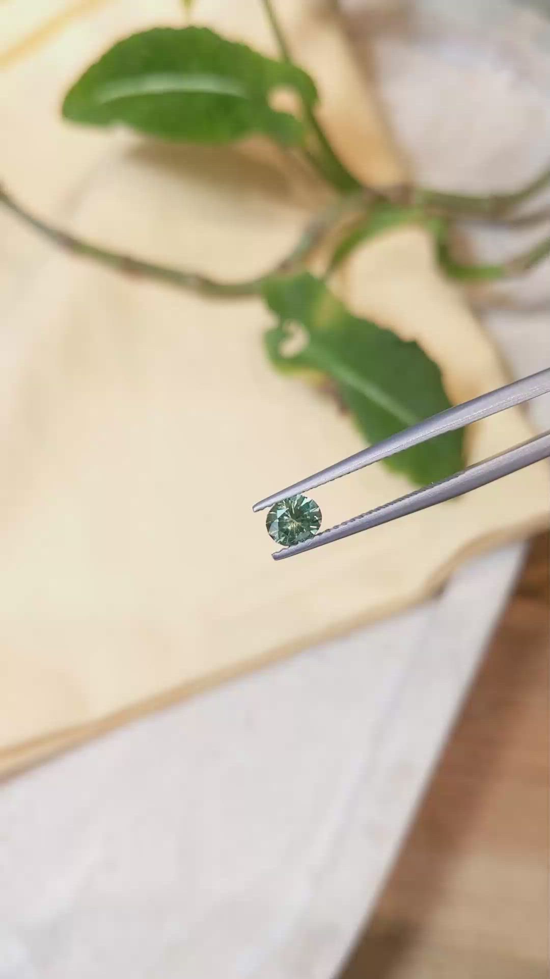 0.57 Ct. Yellowish Green Sapphire from Montana Size Video