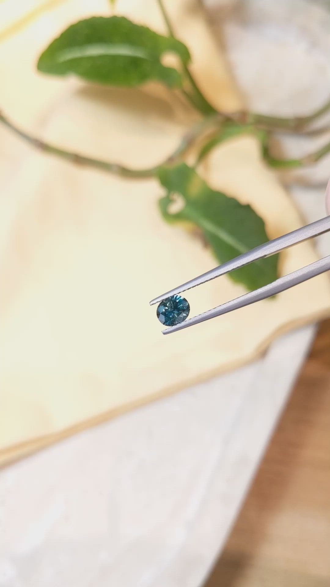 0.74 Ct. Greenish Blue Sapphire from Montana Size Video