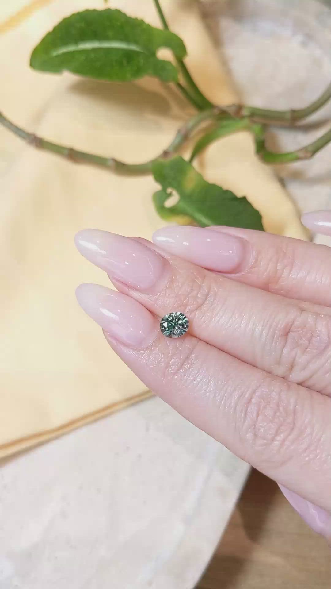 1.01 Ct. Greenish Blue Sapphire from Montana Size Video