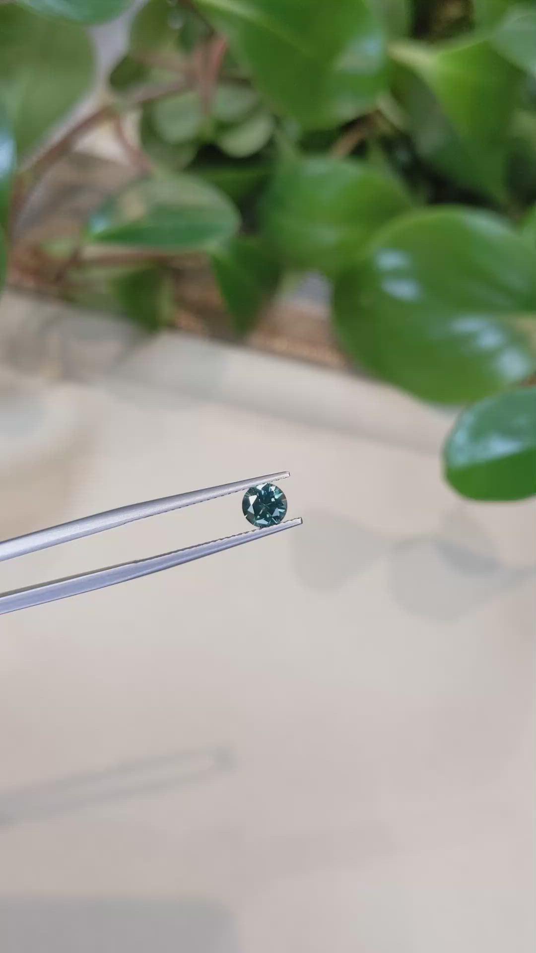 0.71 Ct. Bluish Green Sapphire from Montana Size Video