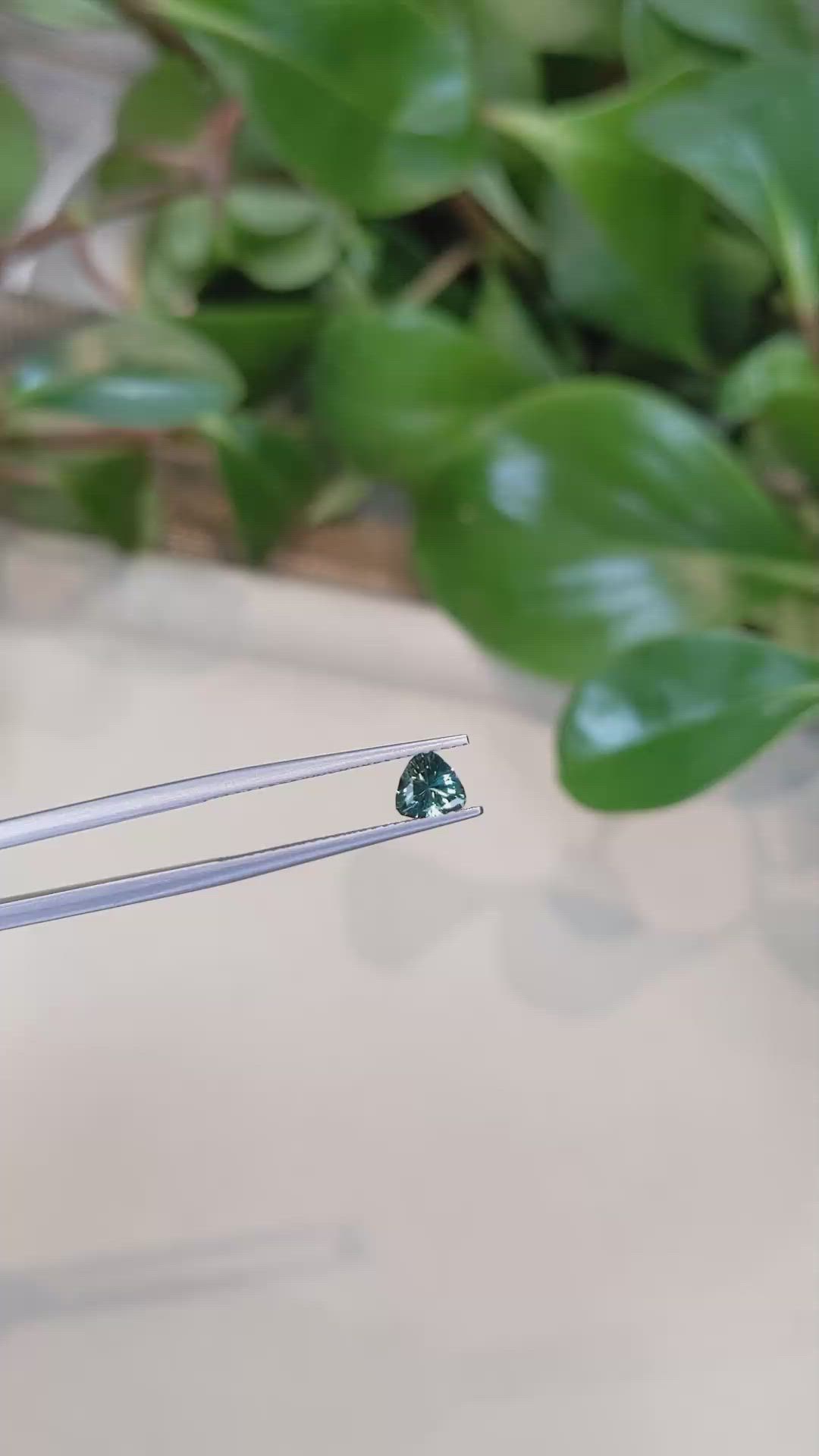 0.55 Ct. Bluish Green Sapphire from Montana Size Video