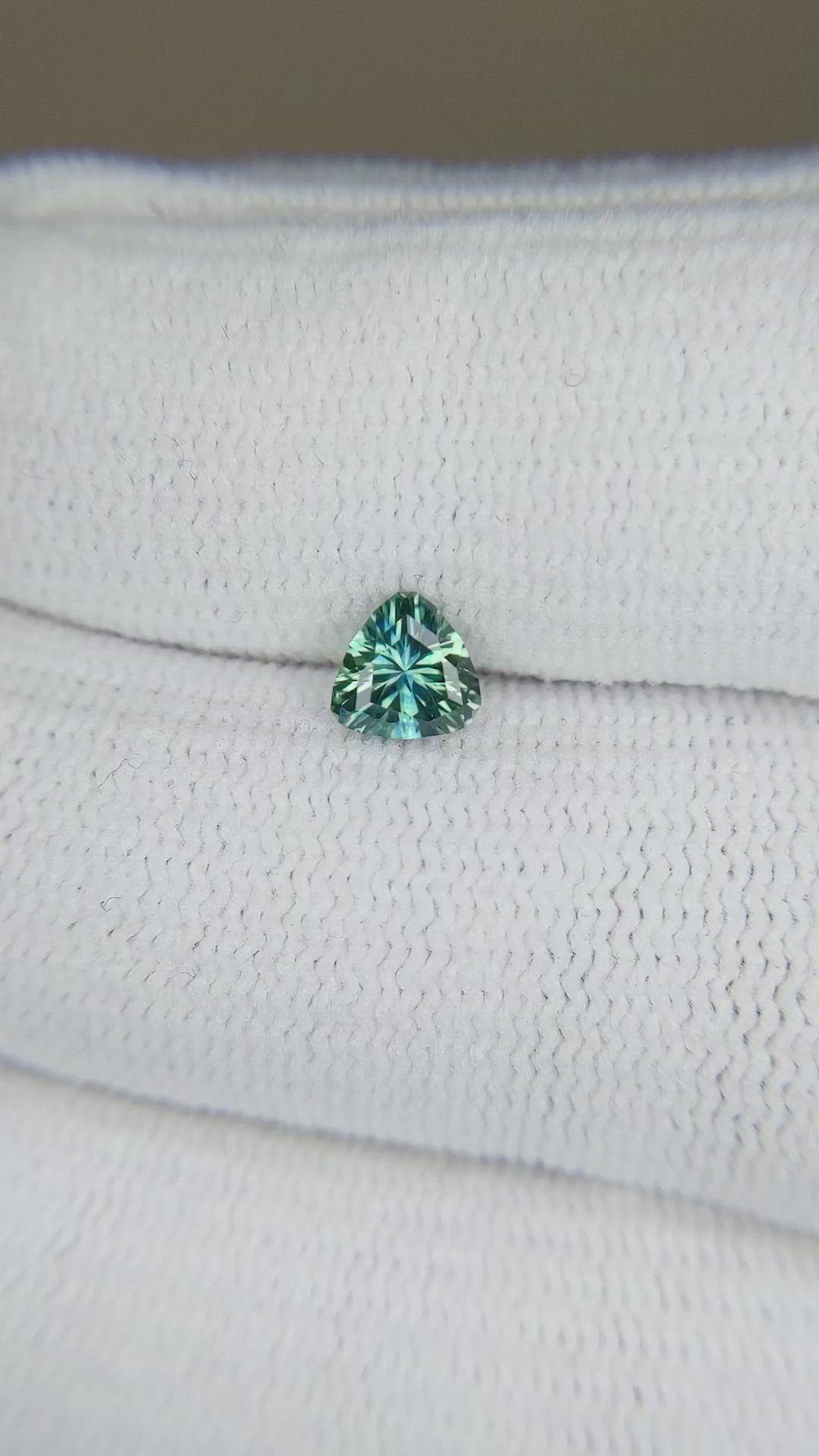 0.55 Ct. Bluish Green Sapphire from Montana Size Video