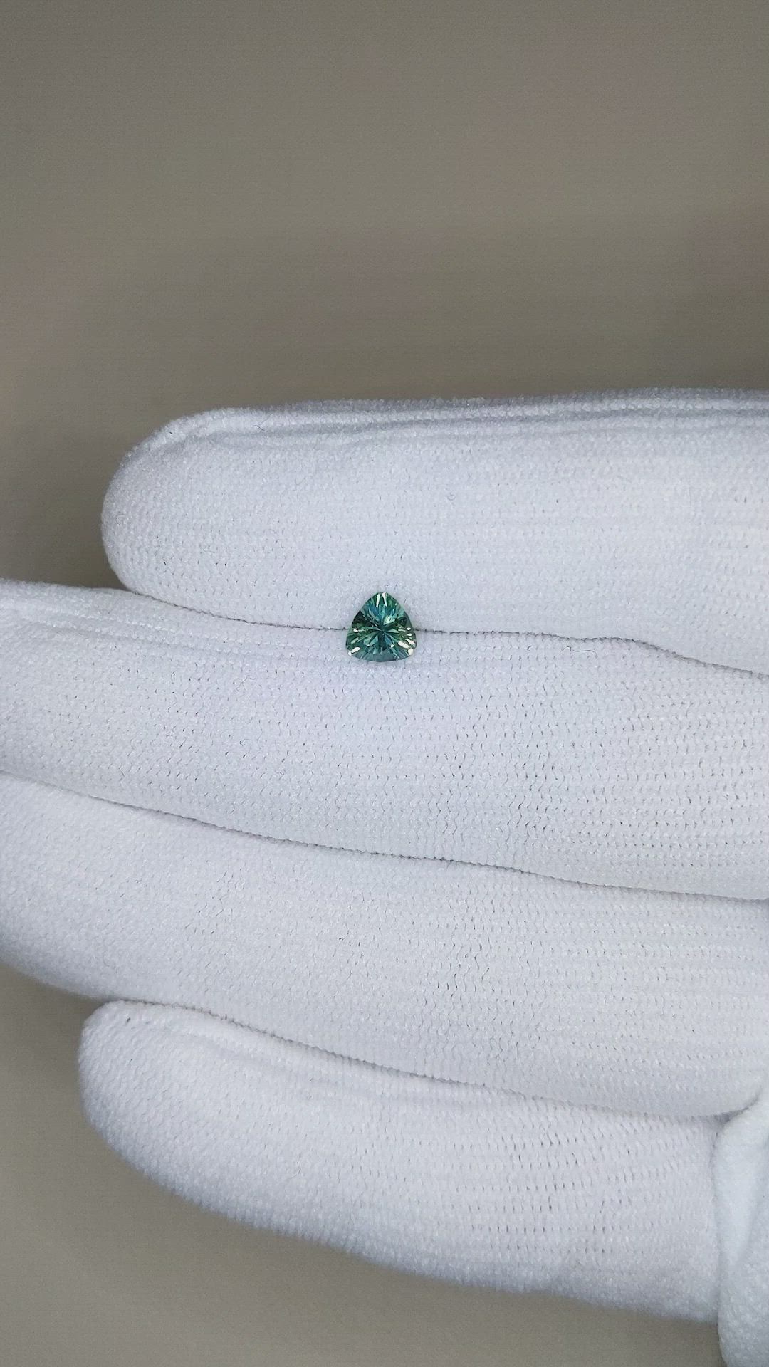 0.55 Ct. Bluish Green Sapphire from Montana Size Video