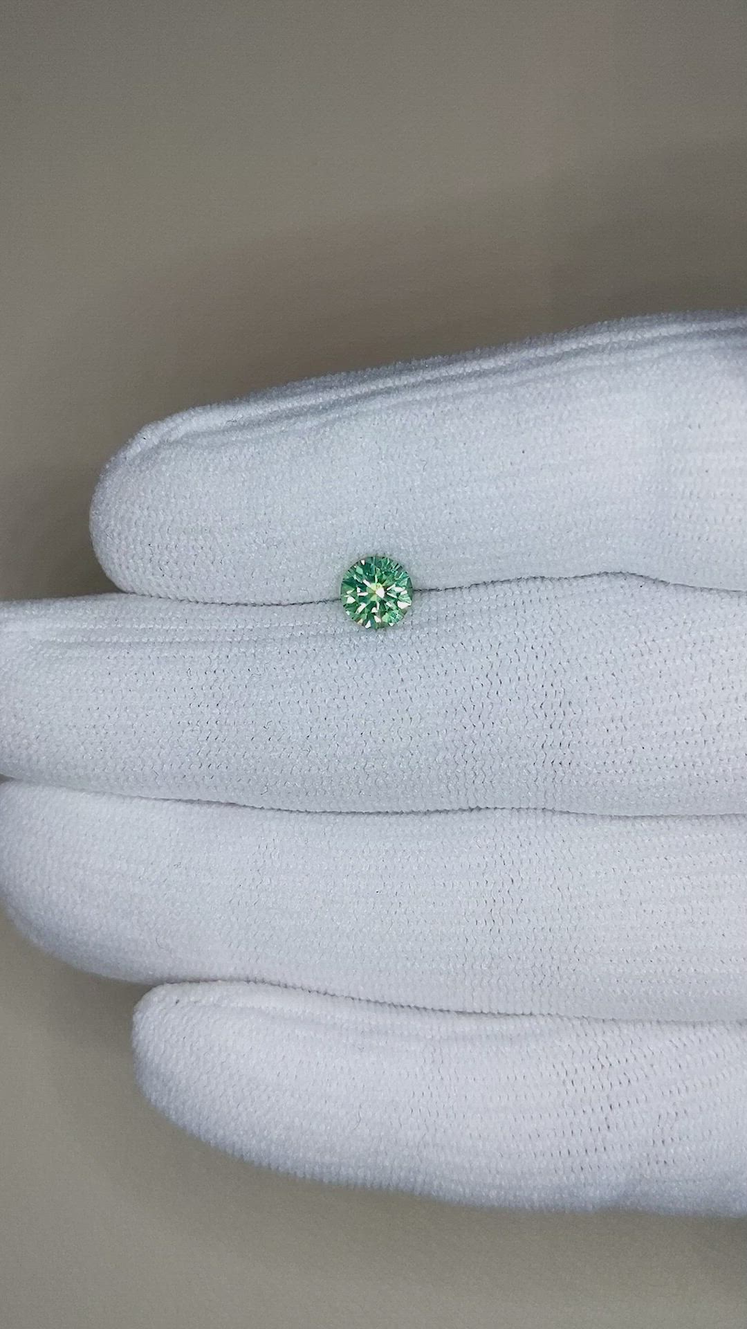 0.89 Ct. Yellowish Green Sapphire from Montana Size Video