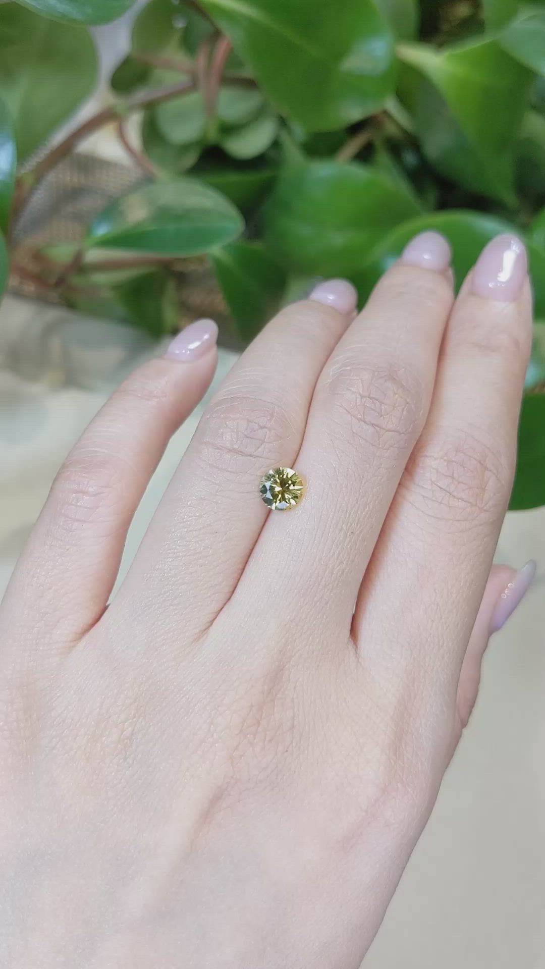 1.14 Ct. Yellow Sapphire from Montana Size Video