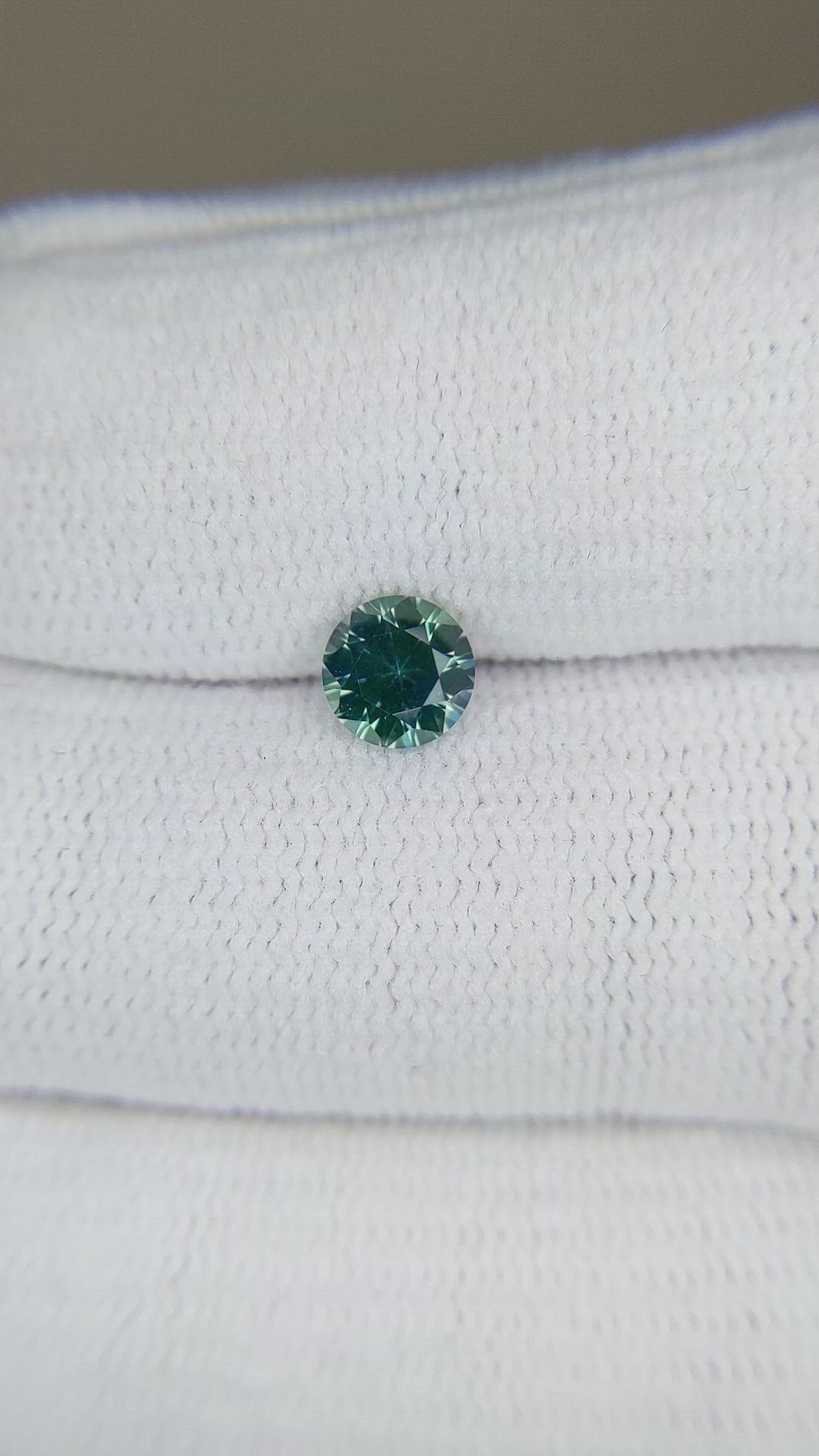 0.82 Ct. Bluish Green Sapphire from Montana Size Video
