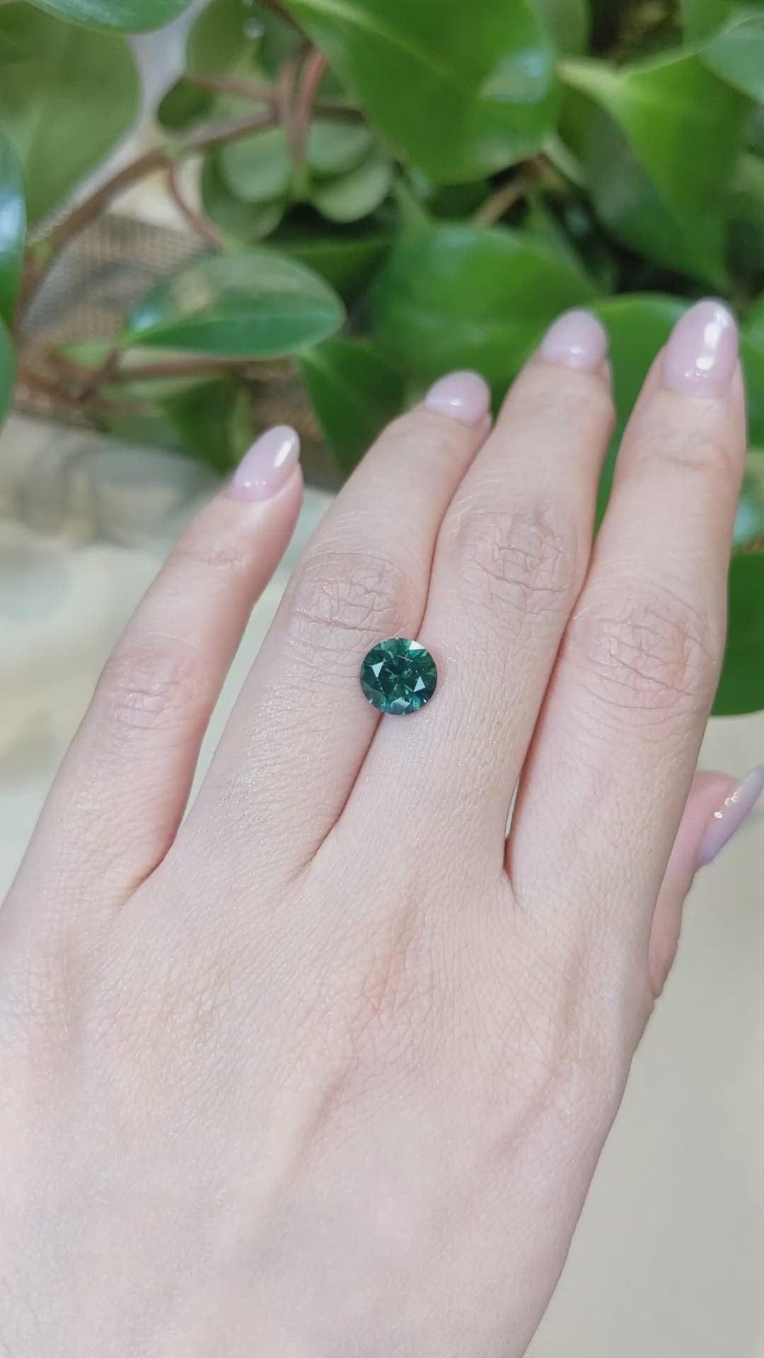2.53 Ct. Bluish Green Sapphire from Montana Size Video