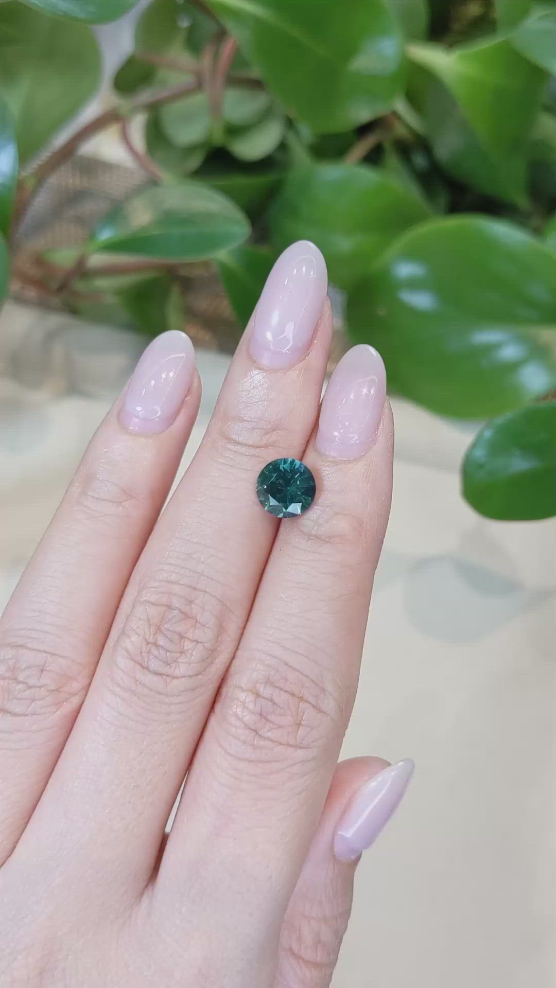 2.53 Ct. Bluish Green Sapphire from Montana Size Video