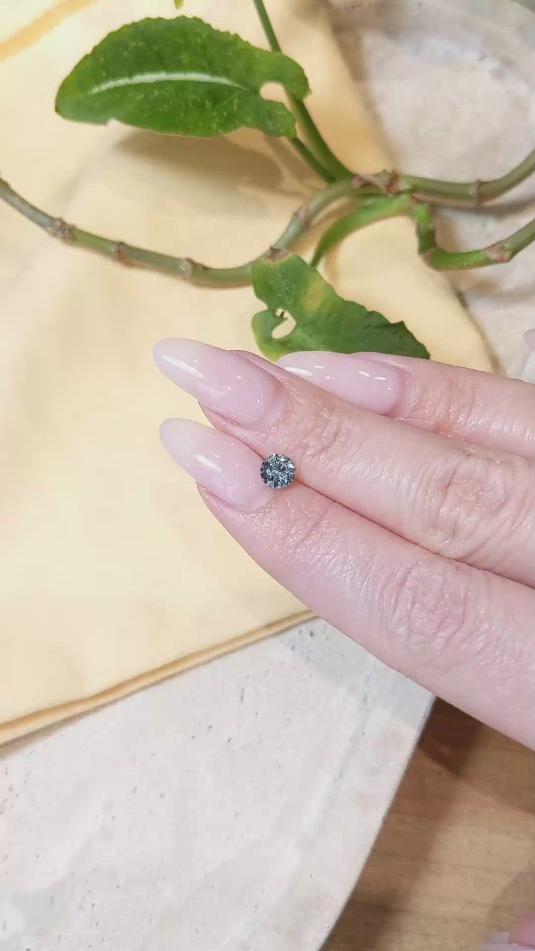 0.73 Ct. Bluish Green Sapphire from Montana Size Video