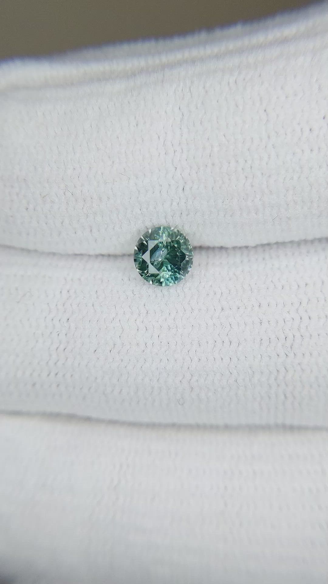 0.73 Ct. Bluish Green Sapphire from Montana Size Video