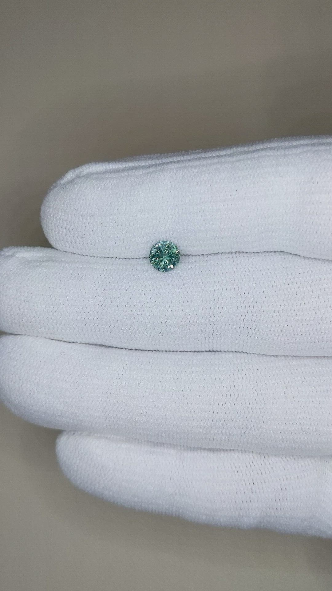0.73 Ct. Bluish Green Sapphire from Montana Size Video