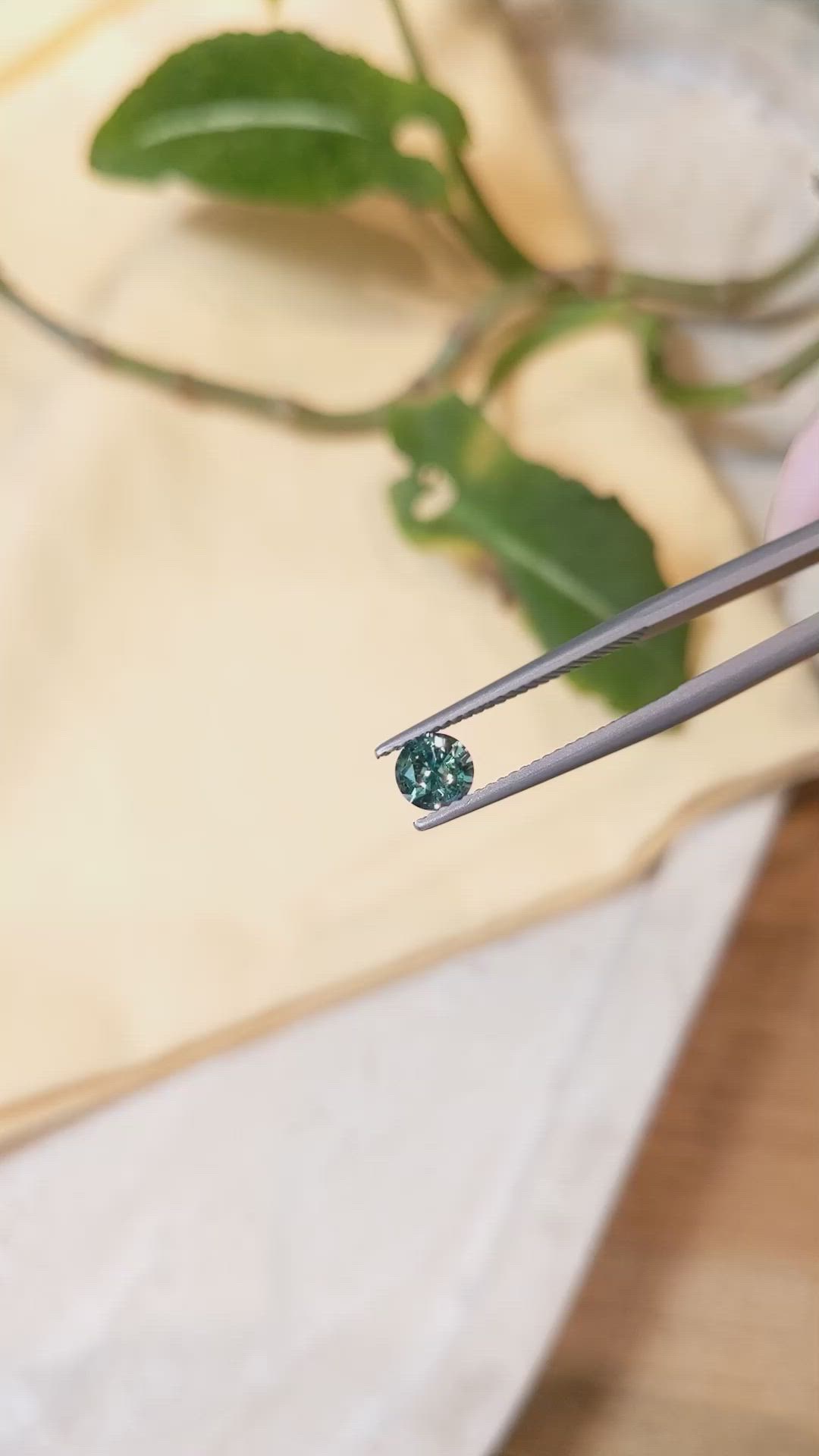 0.59 Ct. Bluish Green Sapphire from Montana Size Video