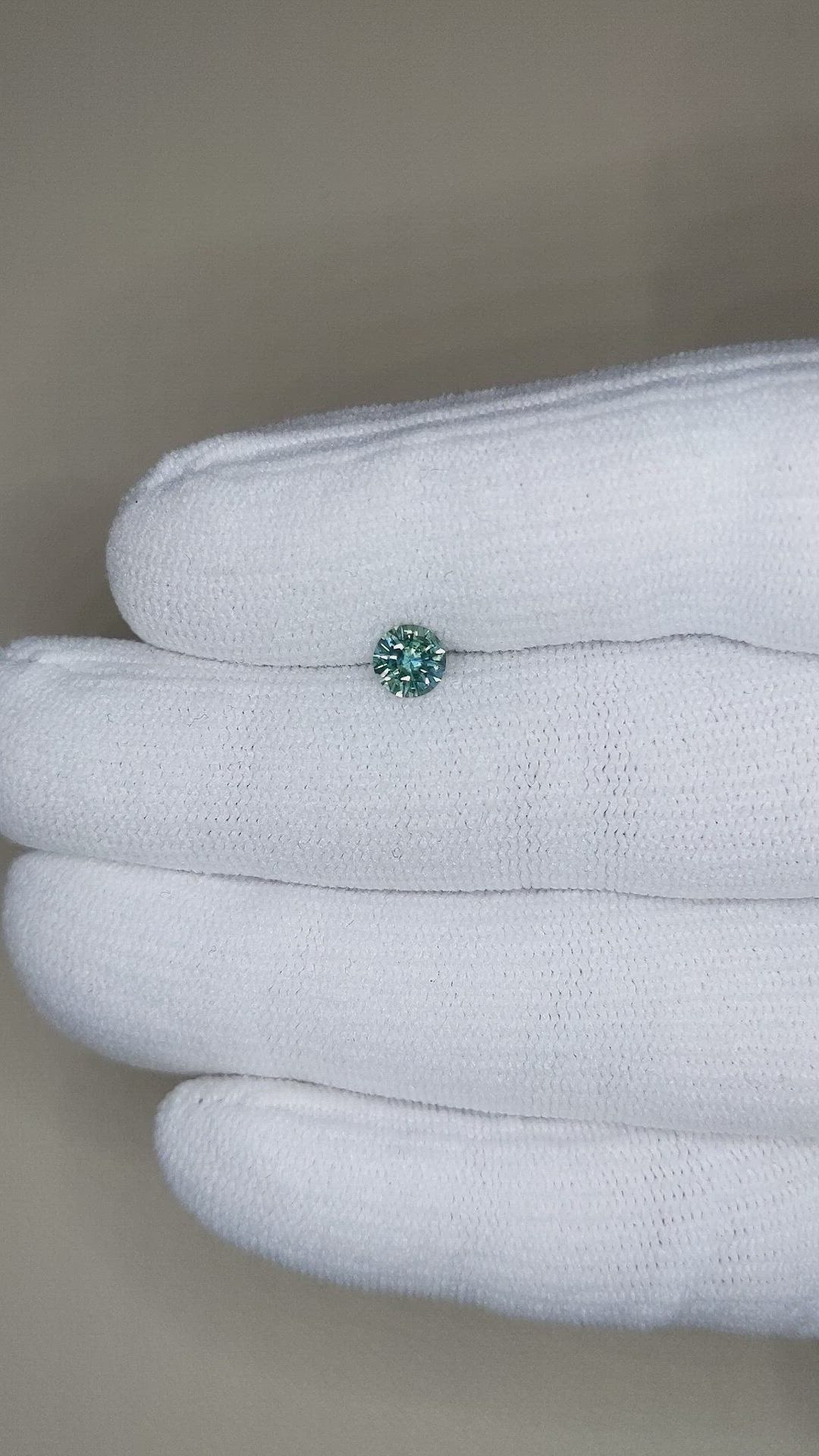 0.59 Ct. Bluish Green Sapphire from Montana Size Video