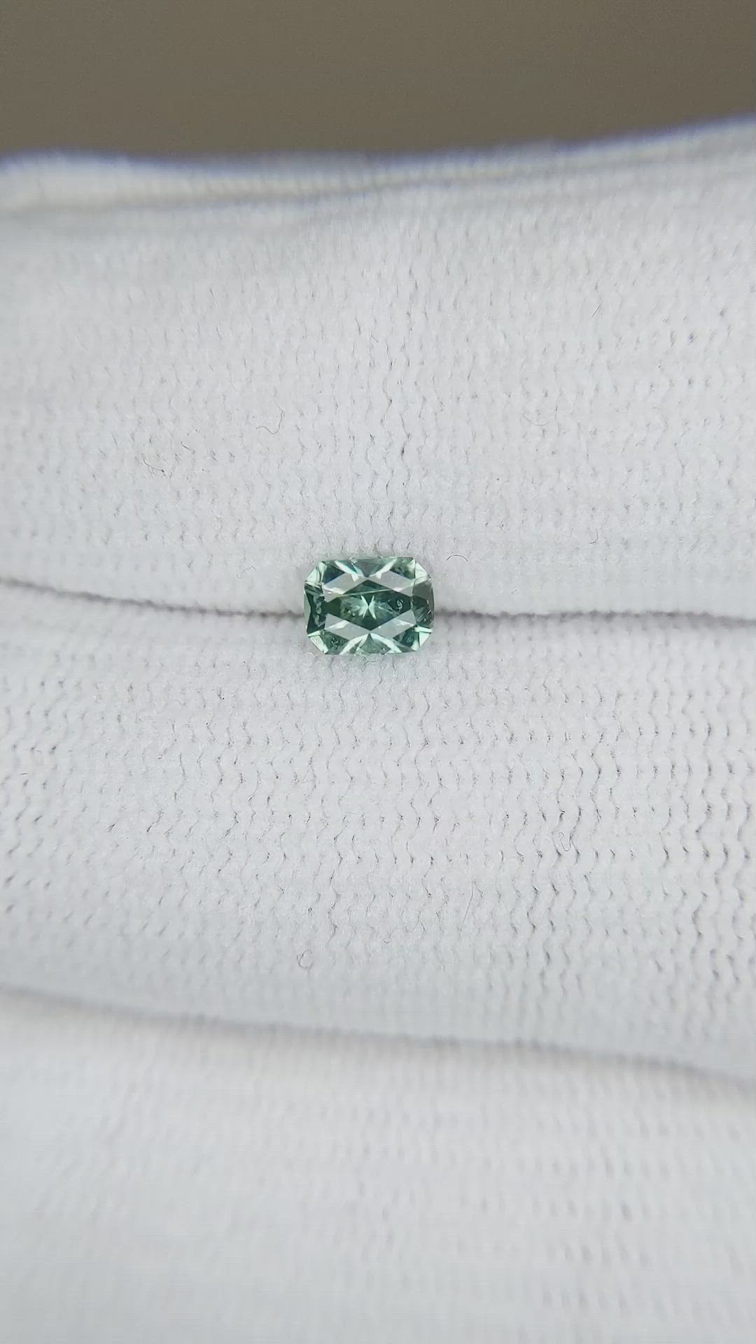 0.51 Ct. Bluish Green Sapphire from Montana Size Video
