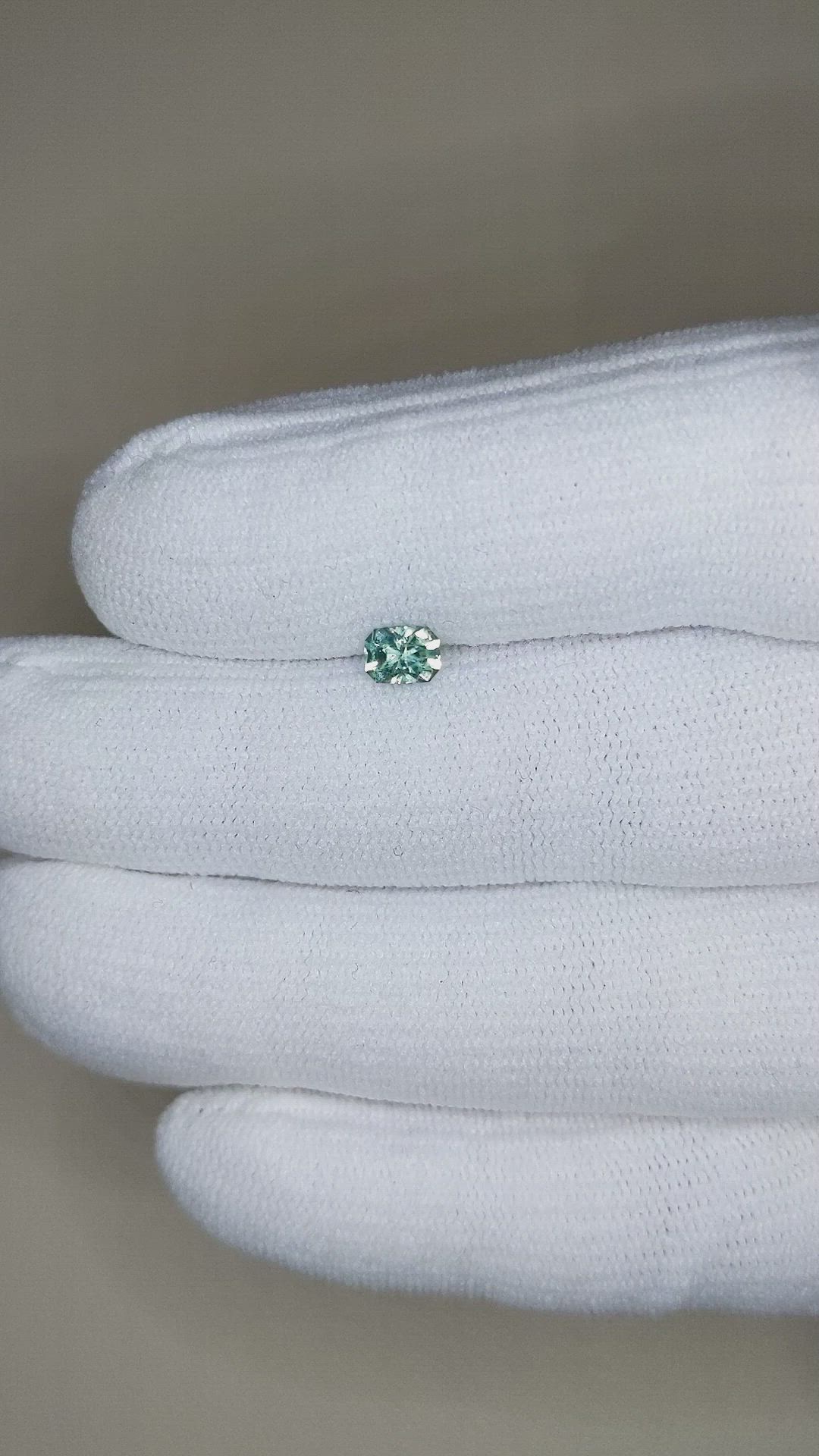 0.51 Ct. Bluish Green Sapphire from Montana Size Video