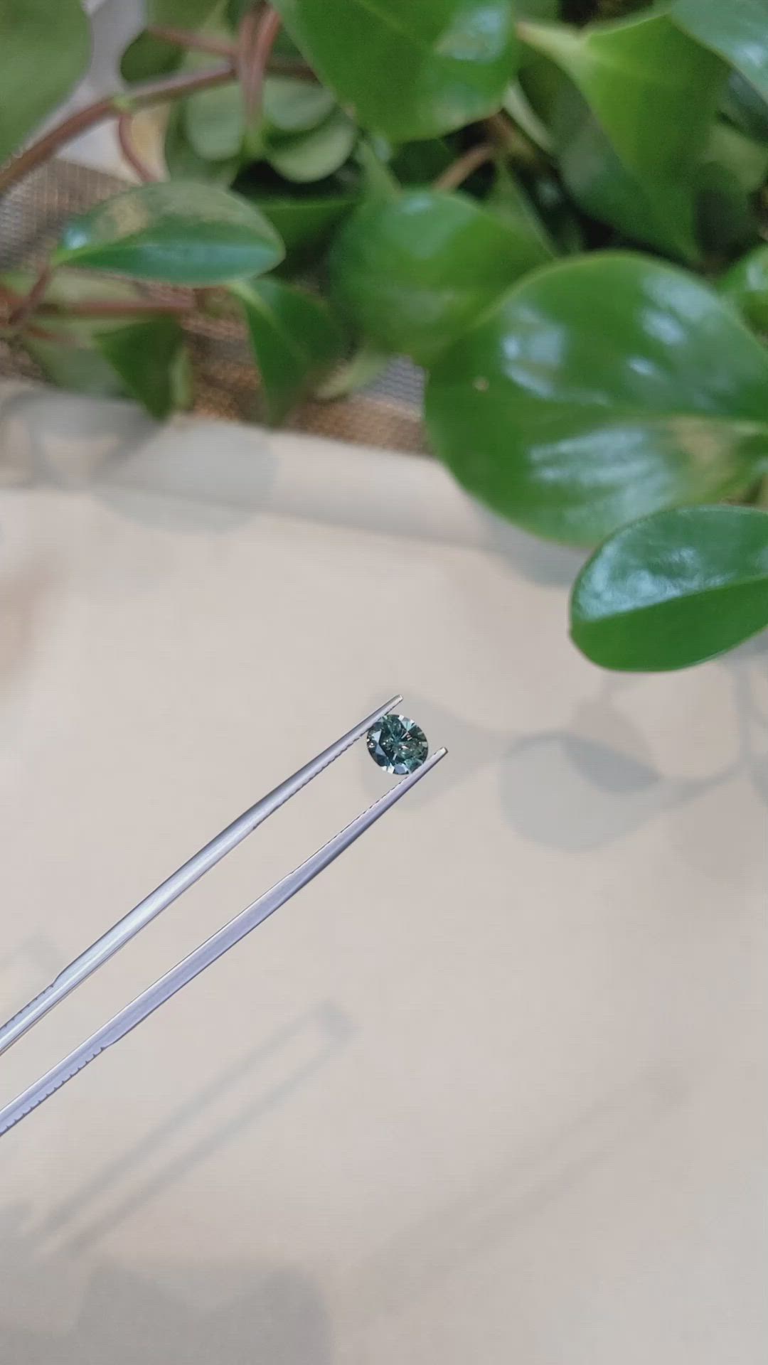 1.28 Ct. Bluish Green Sapphire from Montana Size Video