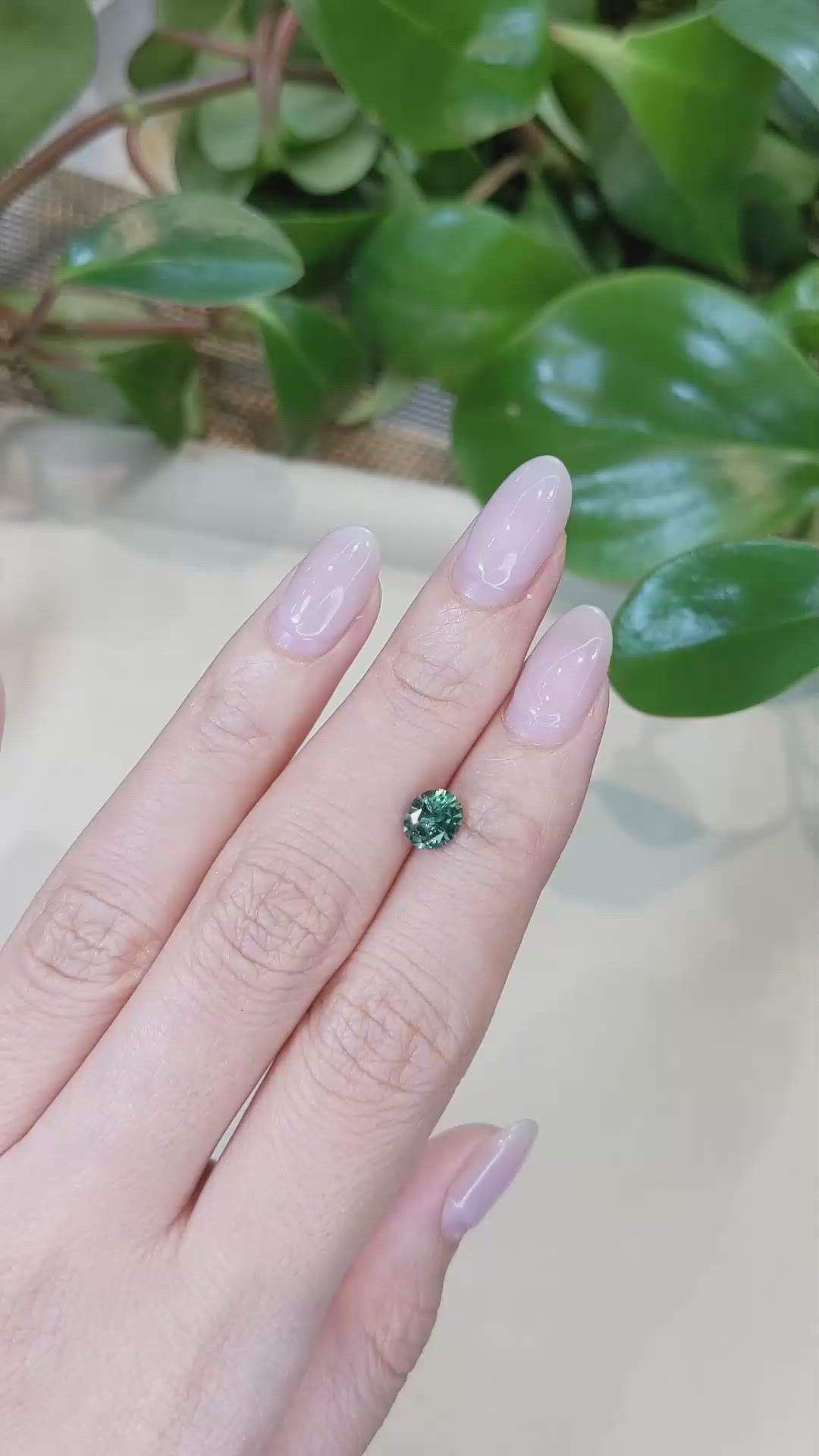 1.28 Ct. Bluish Green Sapphire from Montana Size Video