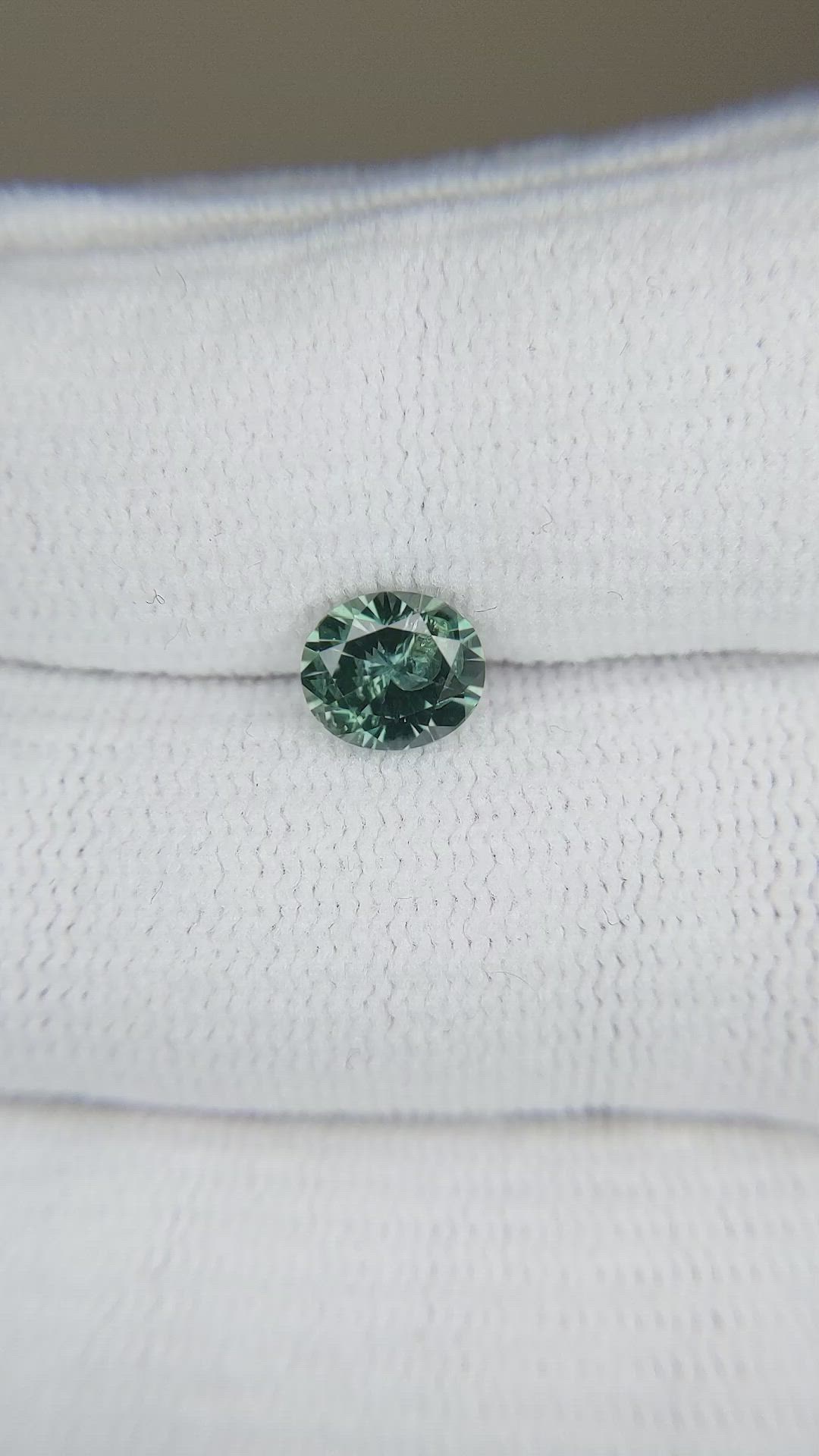 1.28 Ct. Bluish Green Sapphire from Montana Size Video