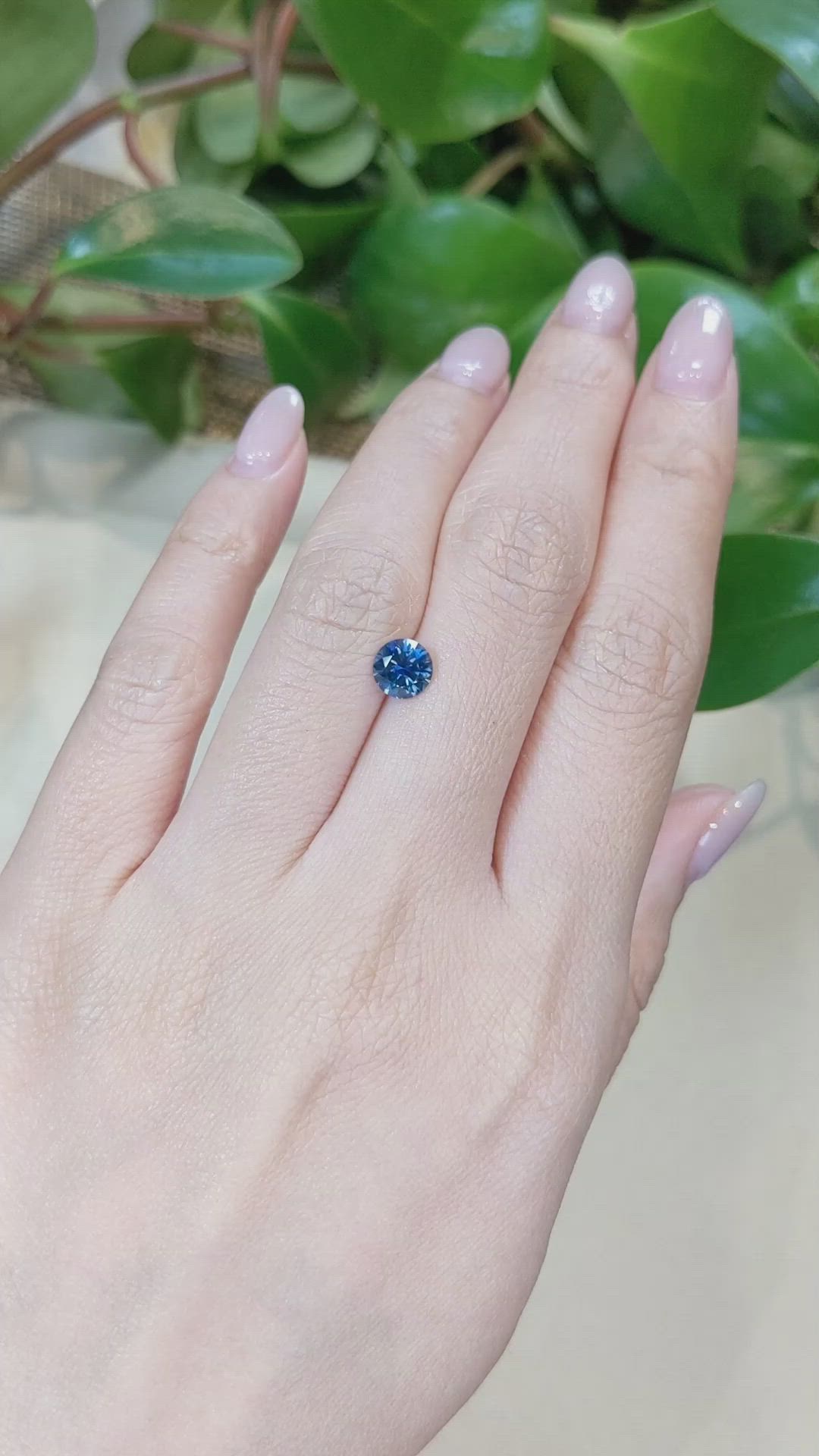 1.14 Ct. Greenish Blue Sapphire from Montana Size Video