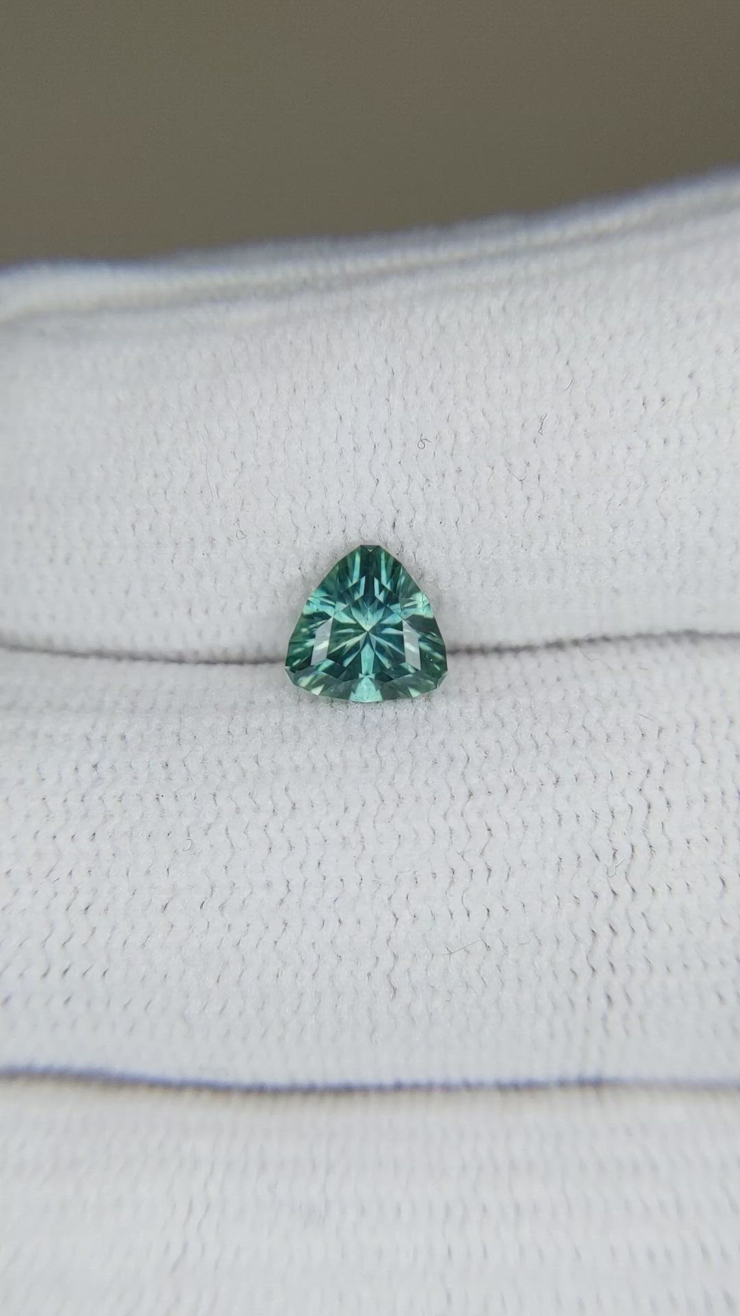 0.94 Ct. Bluish Green Sapphire from Montana Size Video