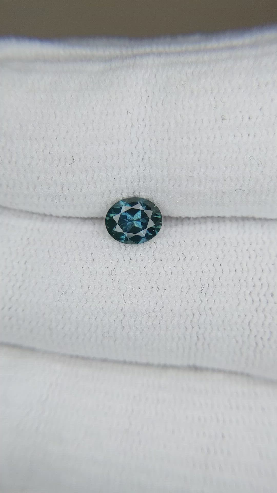 0.68 Ct. Greenish Blue Sapphire from Montana Size Video