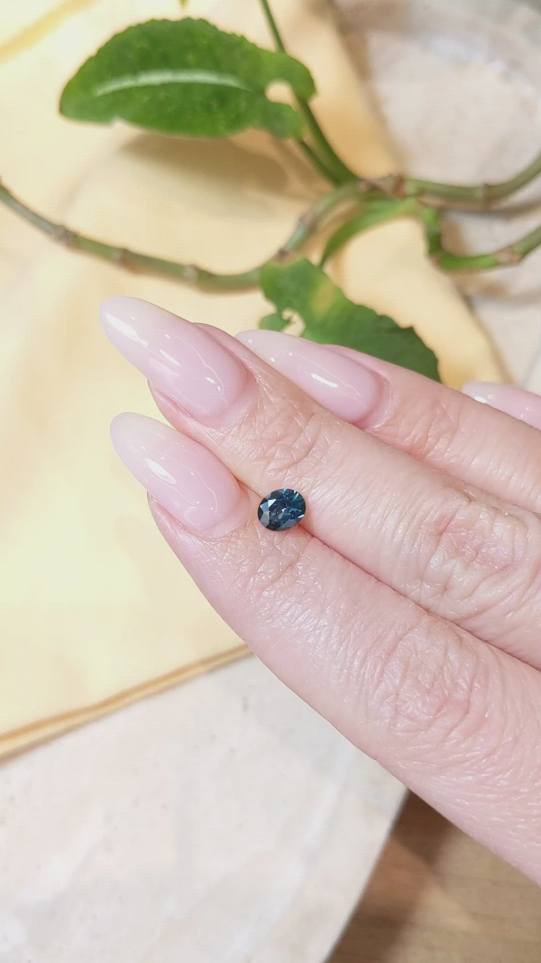 0.68 Ct. Greenish Blue Sapphire from Montana Size Video