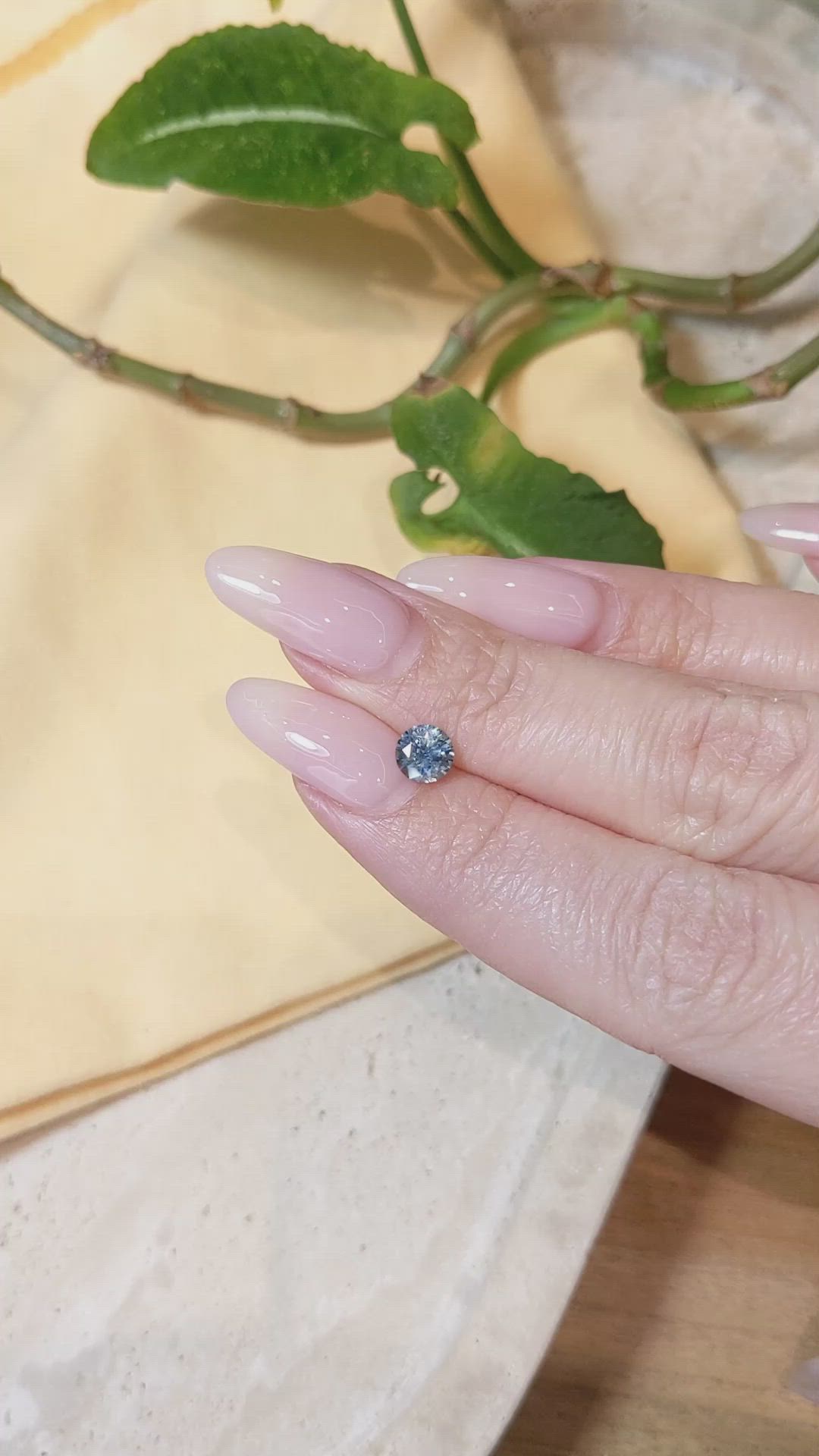 0.81 Ct. Greyish Blue Sapphire from Montana Size Video