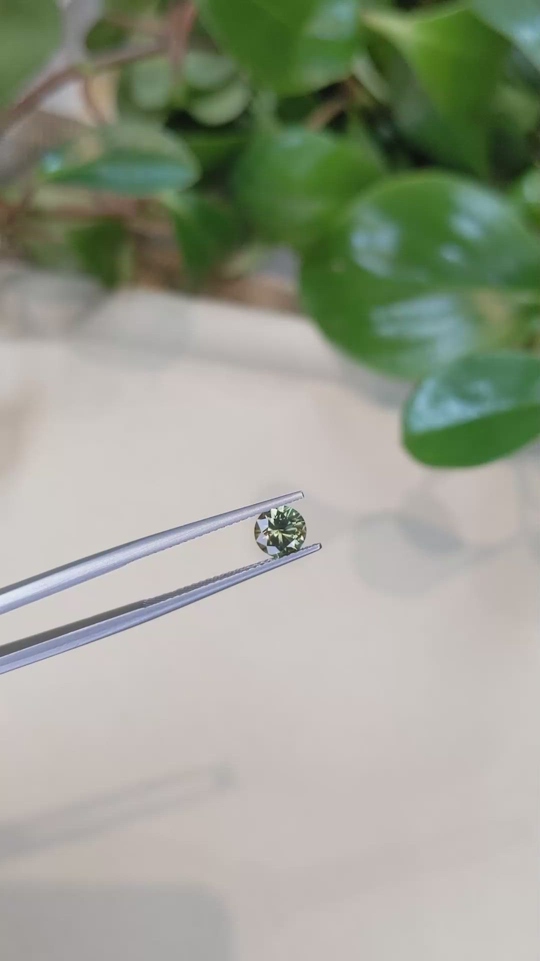 0.84 Ct. Yellowish Green Sapphire from Montana Size Video