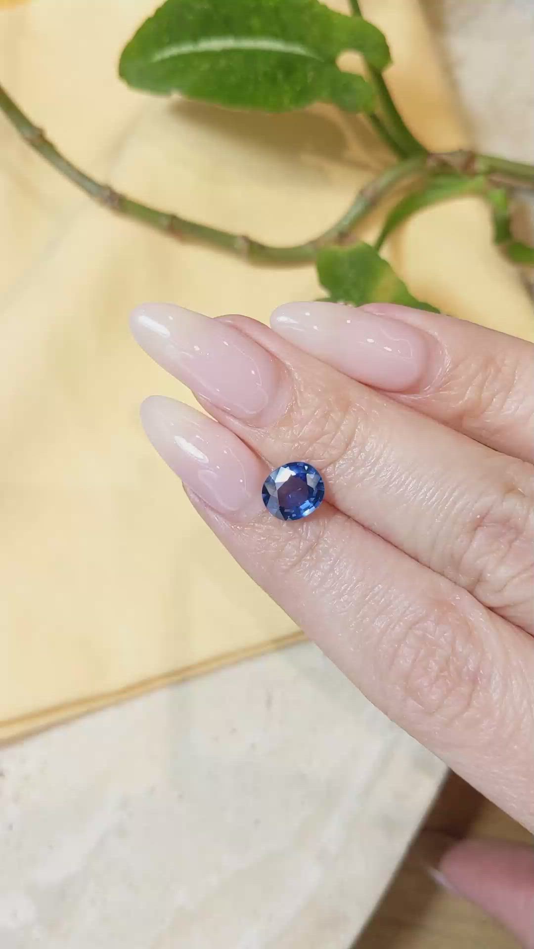 1.79 Ct. Blue Sapphire from Ceylon (Sri Lanka) Size Video
