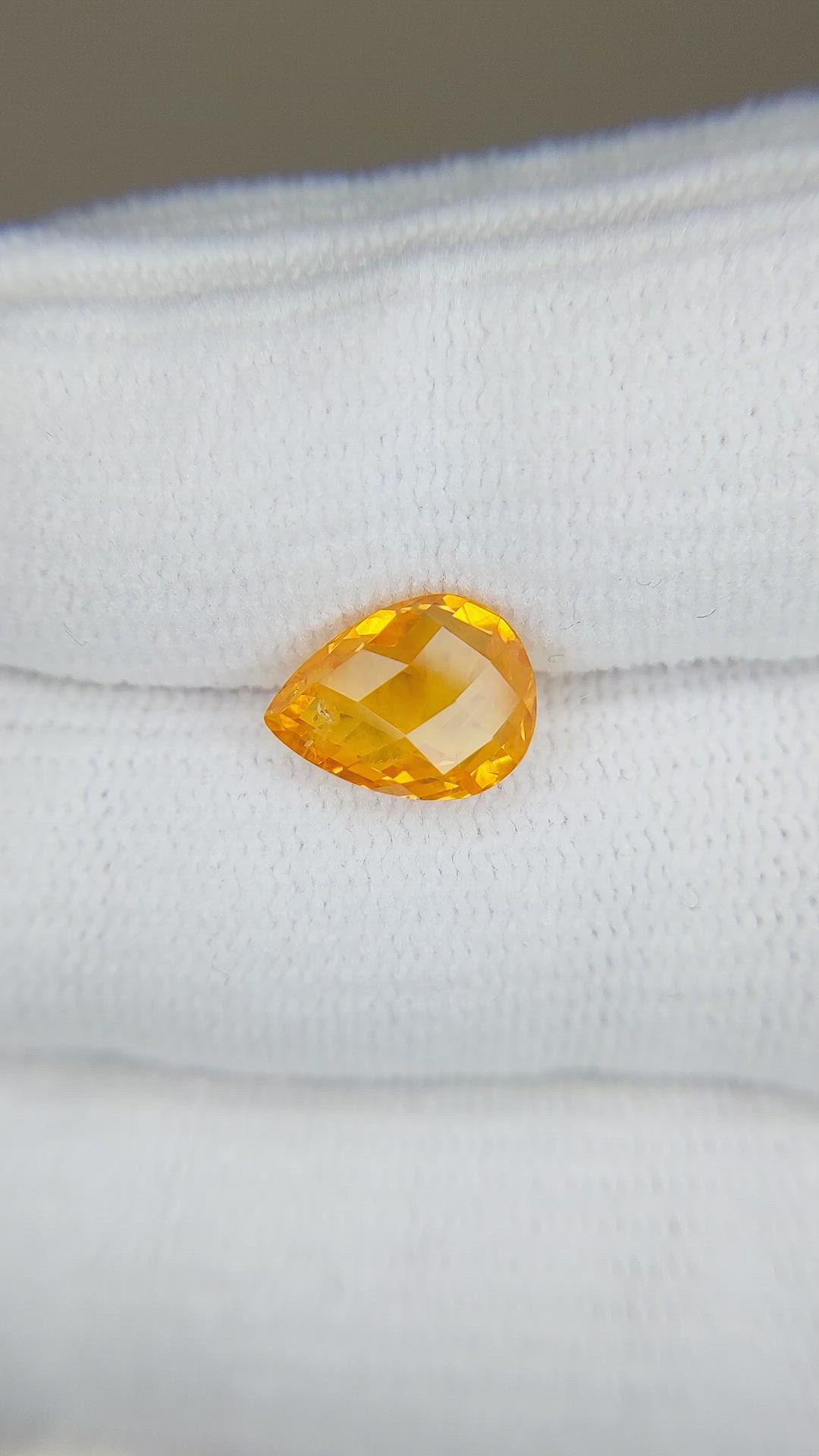 2.84 Ct. Orange Sapphire from Ceylon (Sri Lanka) Size Video