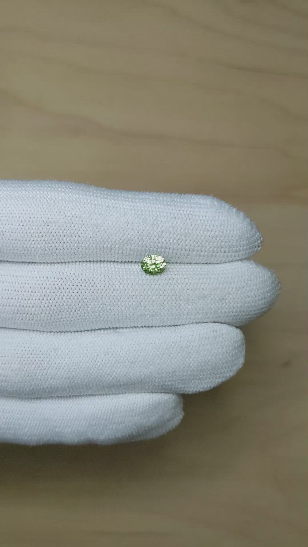 0.74 Ct. Green Sapphire from Montana Size Video