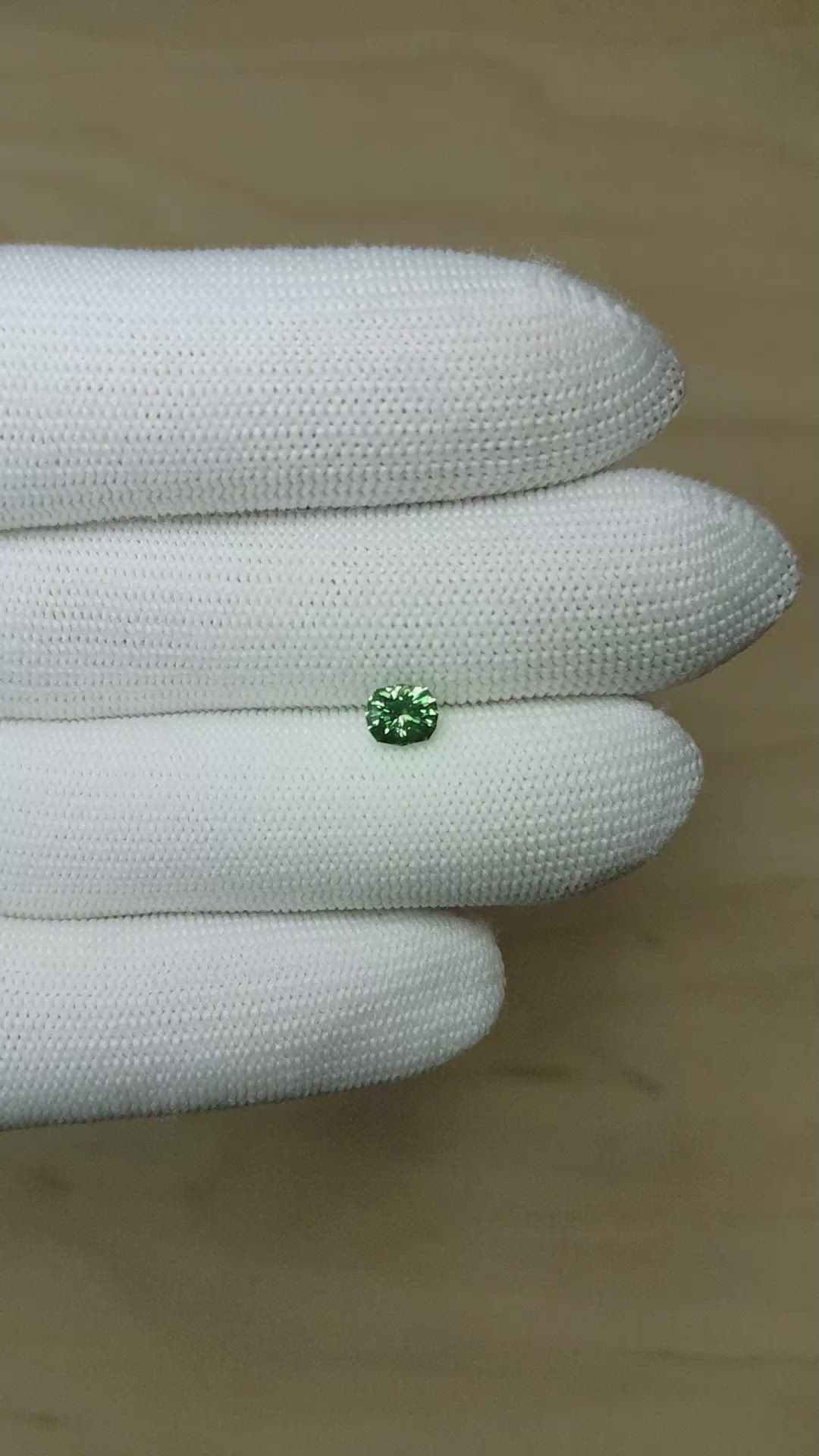 0.83 Ct. Green Sapphire from Montana Size Video