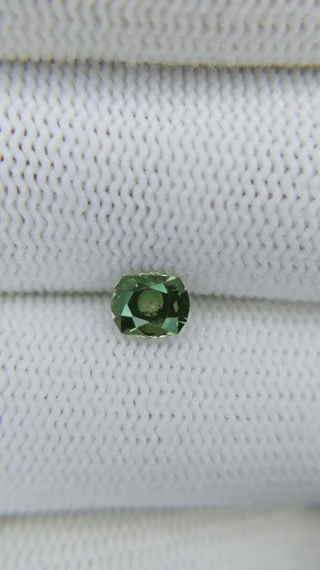 0.83 Ct. Green Sapphire from Montana Size Video