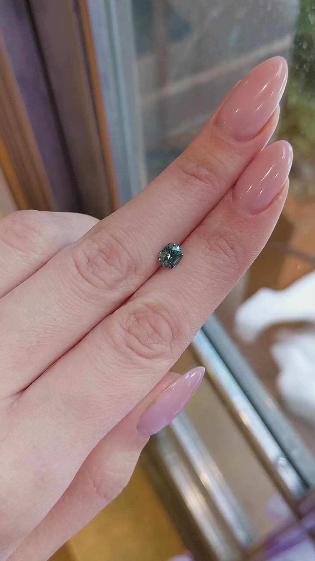 0.83 Ct. Green Sapphire from Montana Size Video
