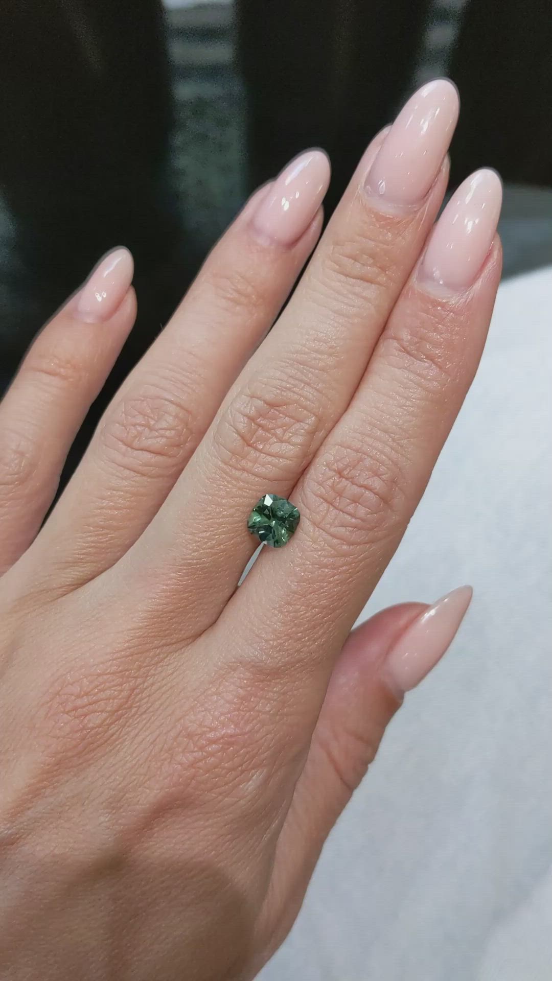 1.76 Ct. Yellowish Green Sapphire from Montana Size Video