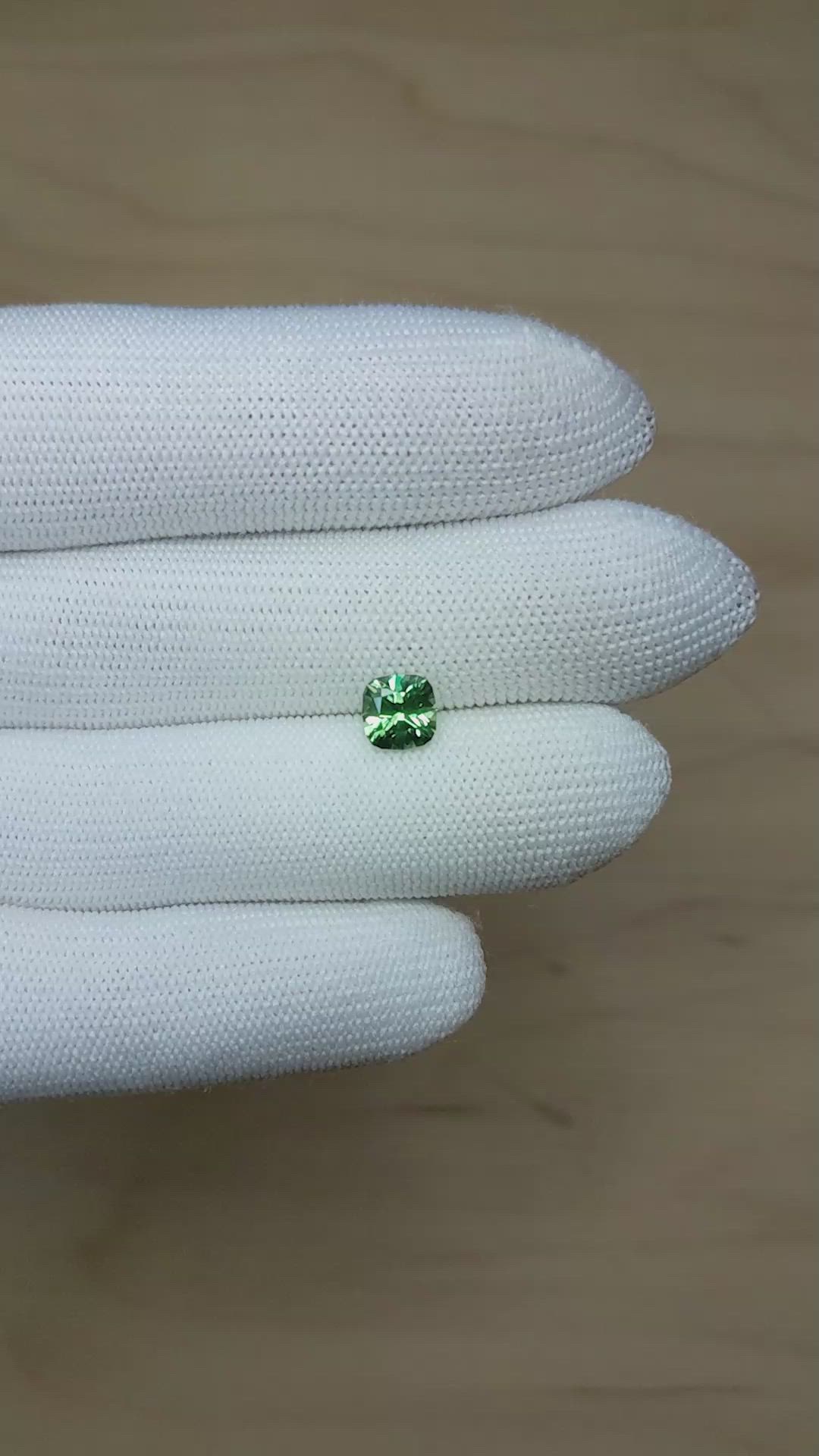 1.76 Ct. Yellowish Green Sapphire from Montana Size Video