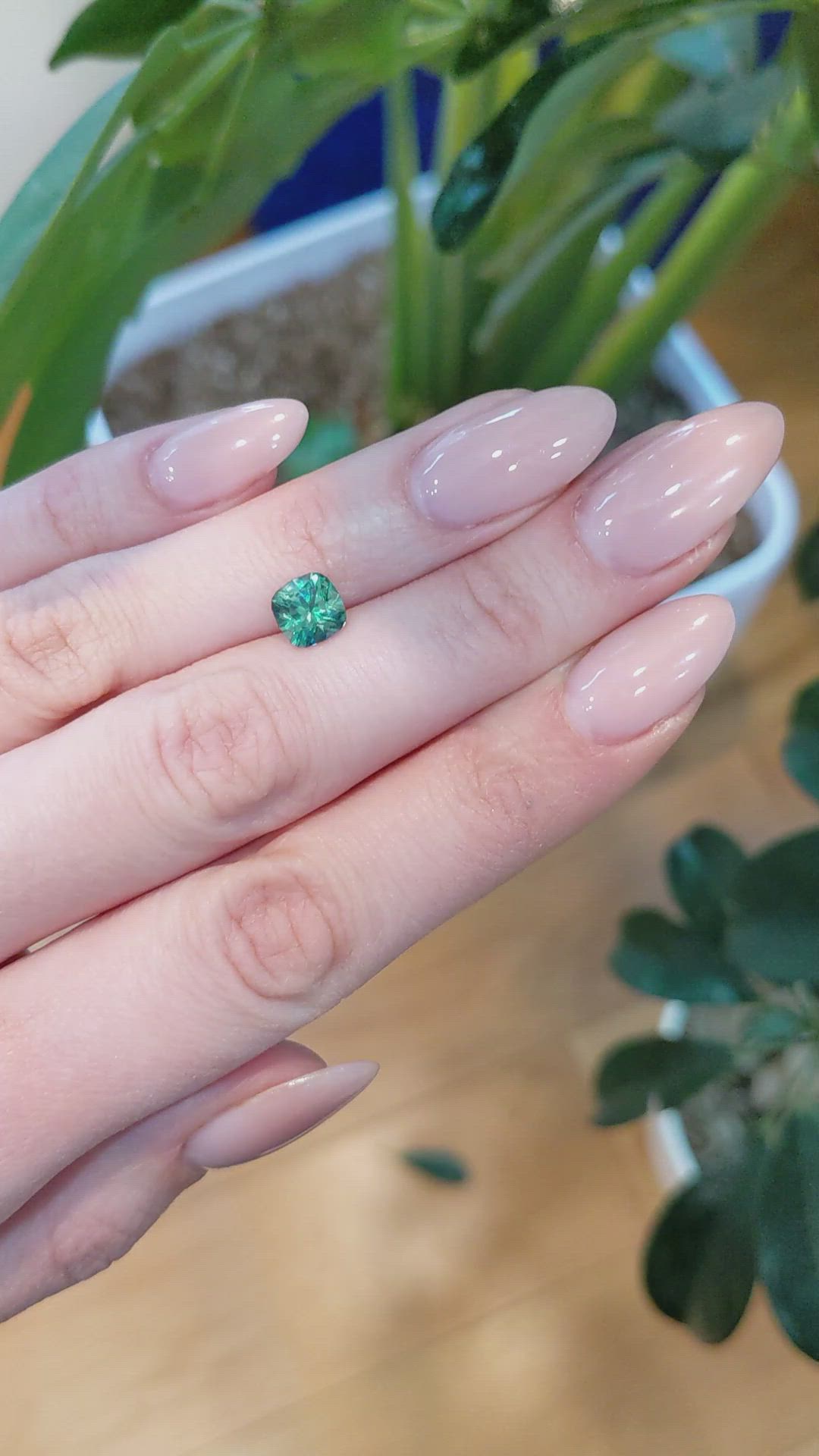 1.76 Ct. Yellowish Green Sapphire from Montana Size Video