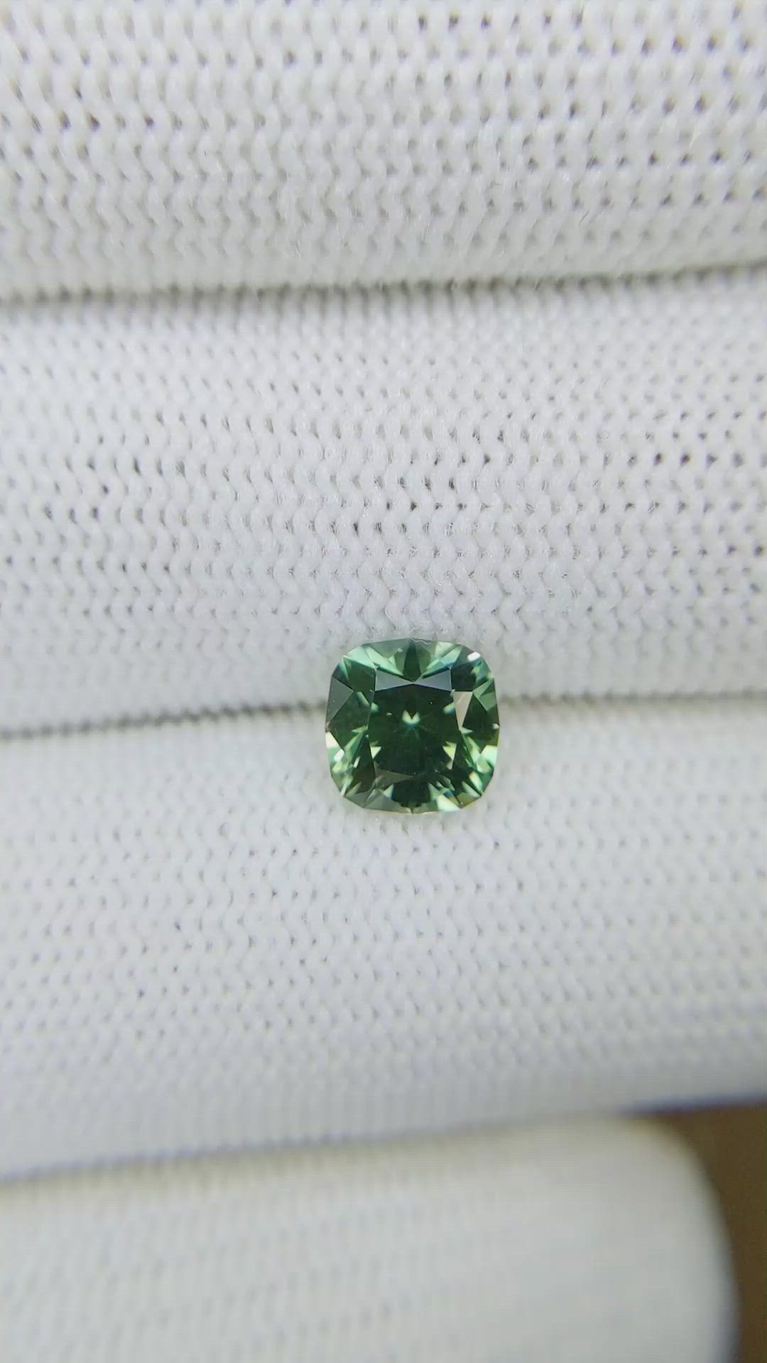 1.76 Ct. Yellowish Green Sapphire from Montana Size Video