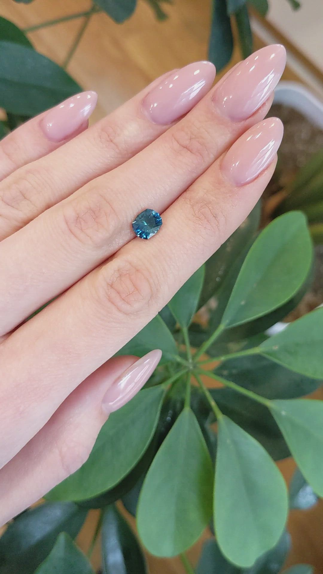 1.69 Ct. Greenish Blue Sapphire from Montana Size Video