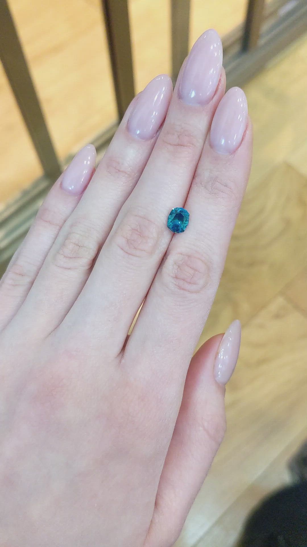 1.69 Ct. Greenish Blue Sapphire from Montana Size Video