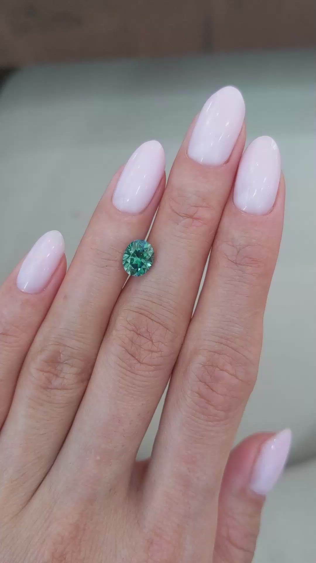 1.85 Ct. Green Sapphire from Montana Size Video